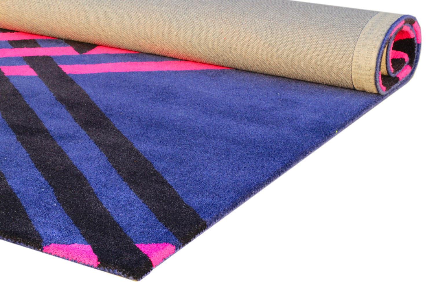 Wool HandTufted Carpet Dimensional Stripe - Cotton - Hand Tufted - Ajaypee Carpets (Thumbnail 2)