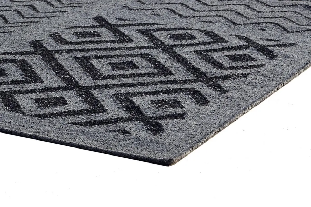 Bamboo Silk HandWoven Rug-Grevis - Cotton - Flatweave - Ajaypee Carpets (Thumbnail 4)