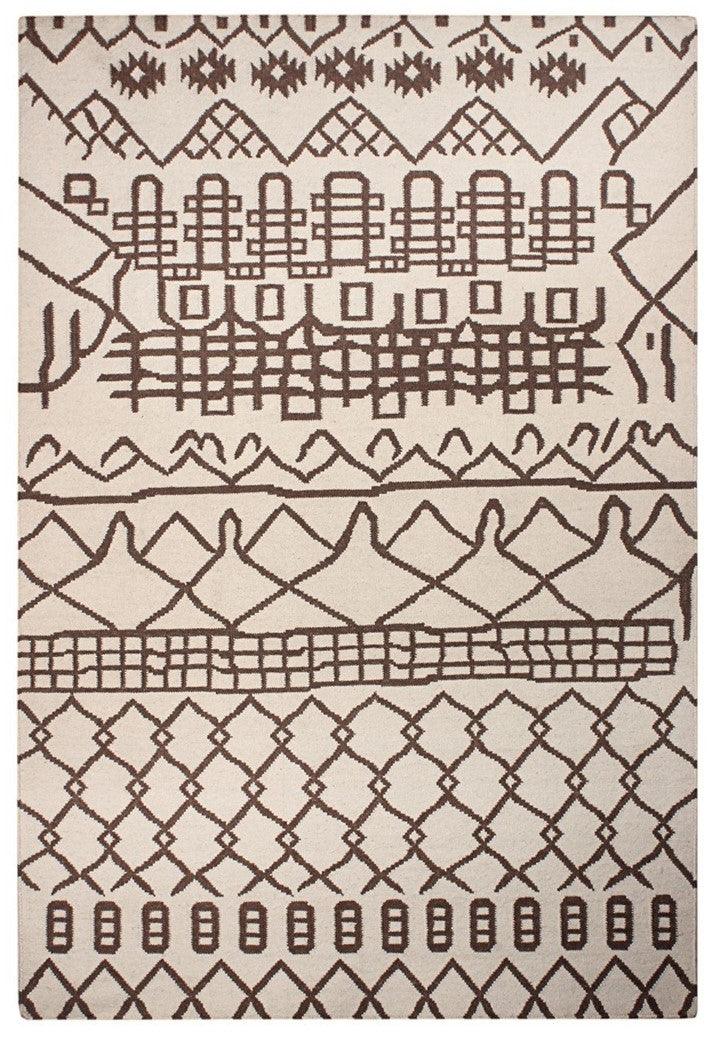 Wool Handwoven Dhurry Beiuf – Cotton Flatweave handmade carpet by Ajaypee Carpets