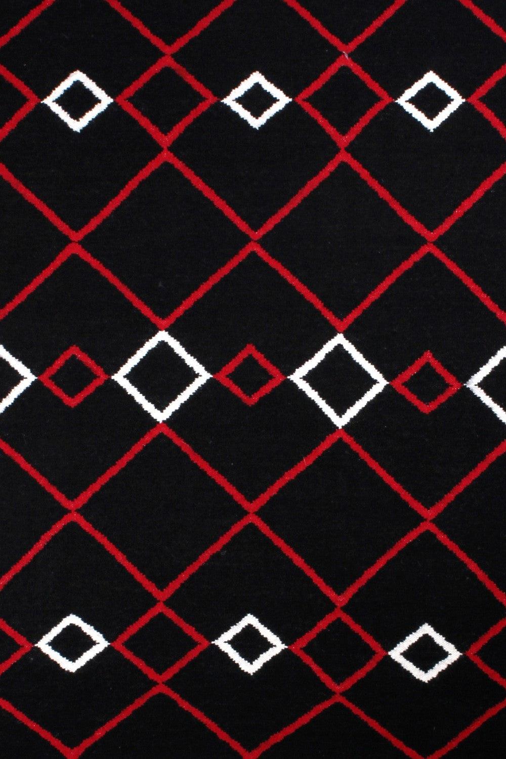 Wool Handwoven Rug Vera Red - Cotton - Flatweave - Ajaypee Carpets (Thumbnail 3)