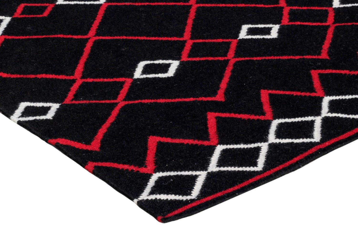 Wool Handwoven Rug Vera Red - Cotton - Flatweave - Ajaypee Carpets (Thumbnail 5)