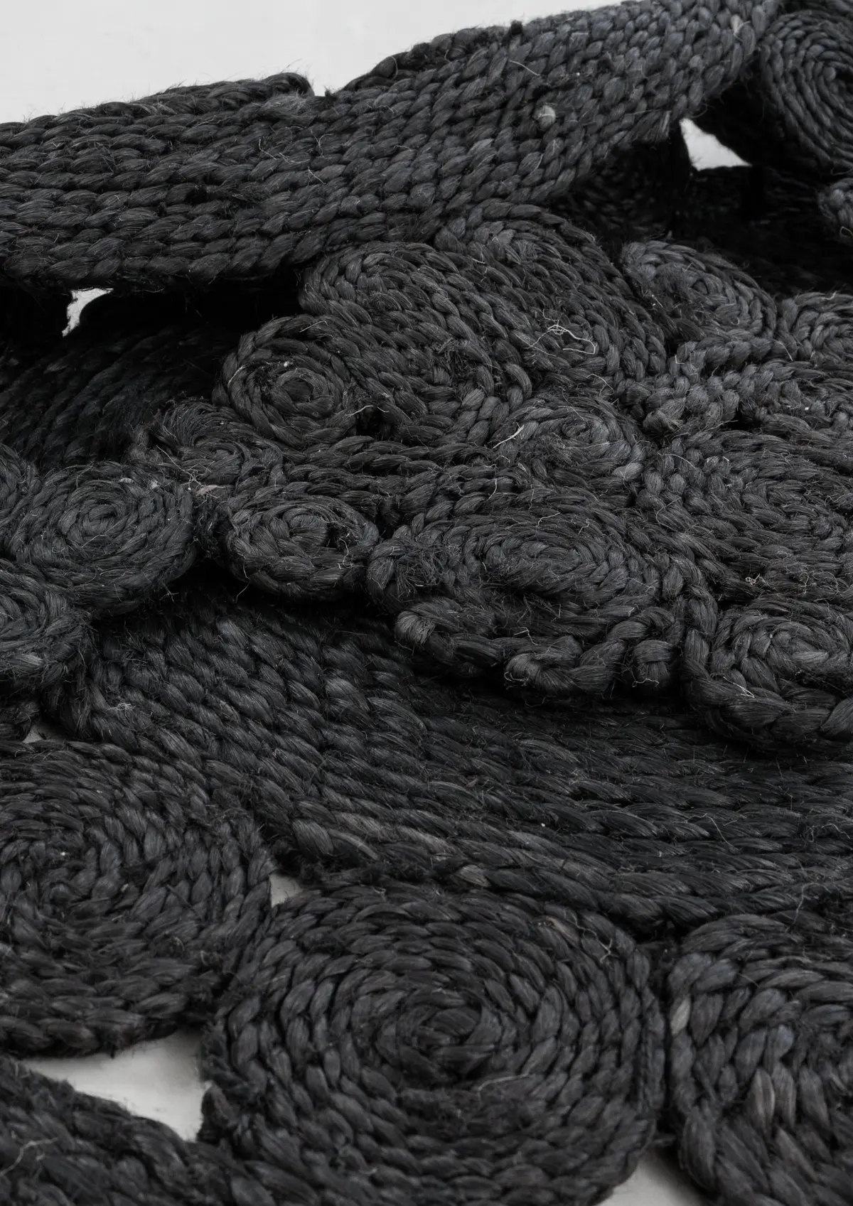 Charcoal Charm Floral Hemp Handwoven - Hemp - Hand Woven - Ajaypee Carpets (Thumbnail 2)