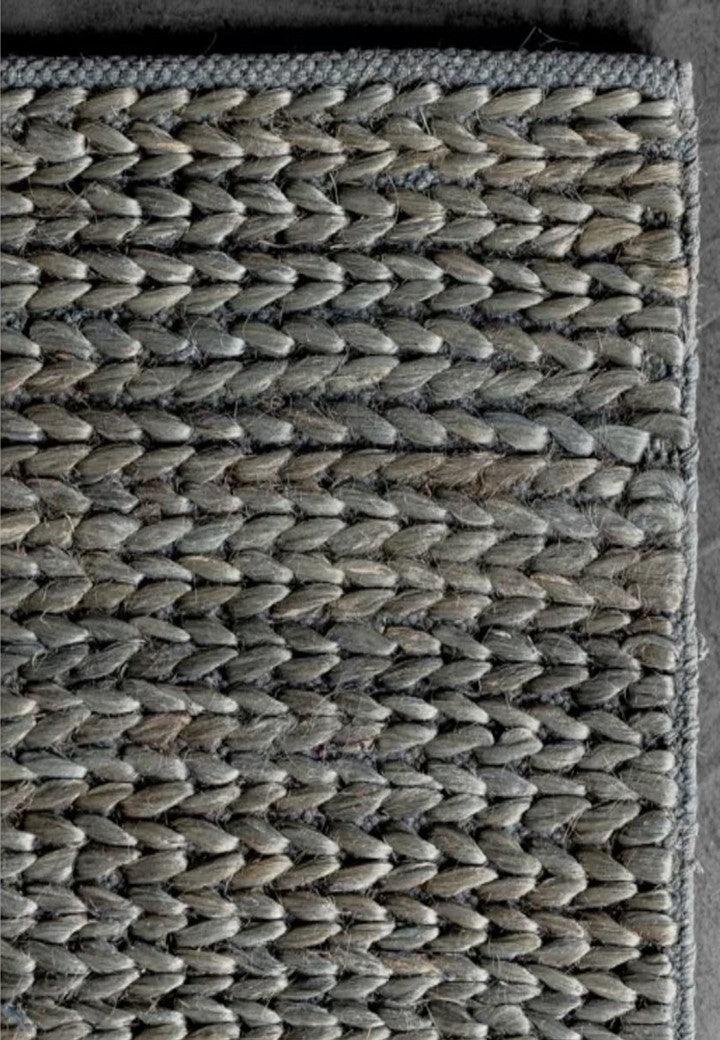 Hemp HandWoven Rug Grey Braided Pony – Jute Hand Woven handmade carpet by Ajaypee Carpets