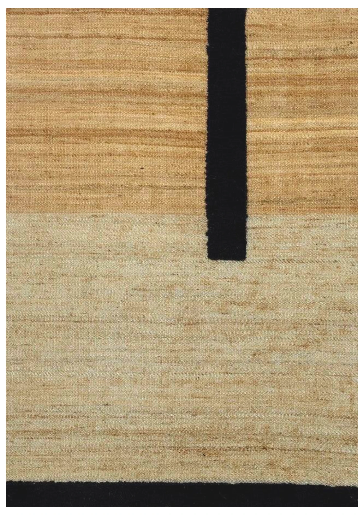 Hemp & Wool Hand knotted Carpet Linear Natural & Black – Jute Flatweave handmade carpet by Ajaypee Carpets