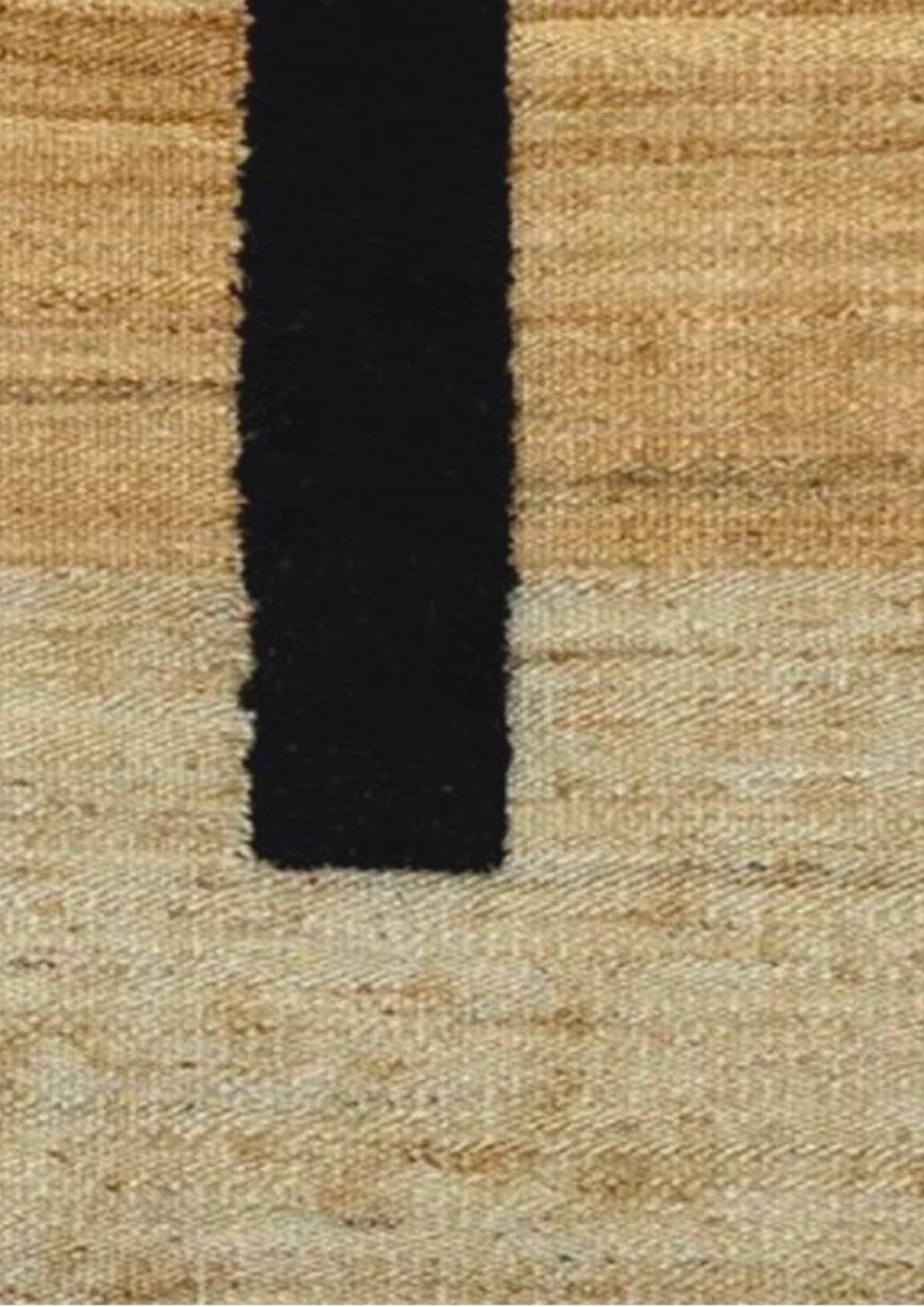 Hemp & Wool Hand knotted Carpet Linear Natural & Black - Jute - Flatweave - Ajaypee Carpets (Thumbnail 2)
