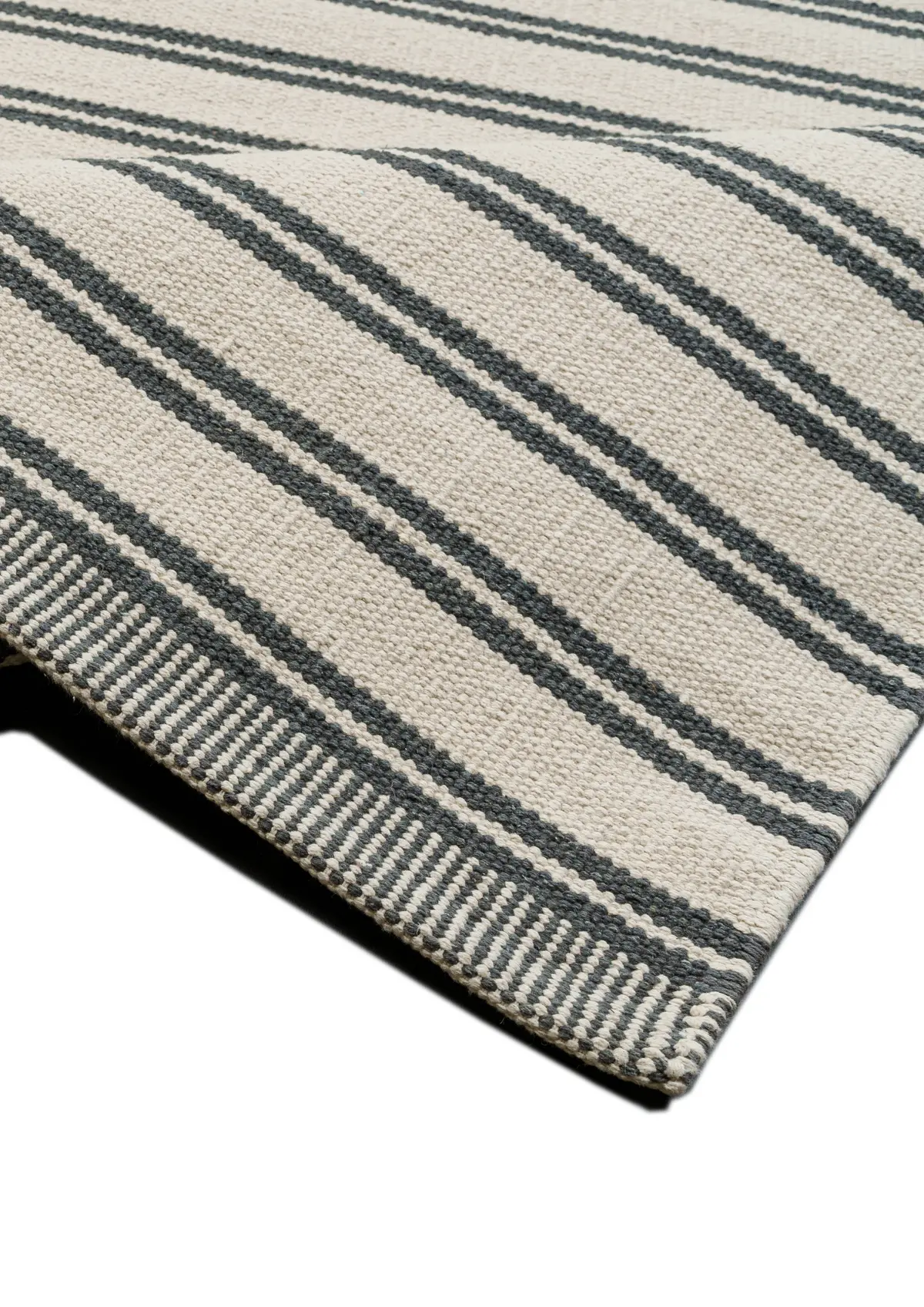 Cotton Hand-woven Rug : Nando Stripe - Cotton - Hand Woven - Ajaypee Carpets (Thumbnail 2)