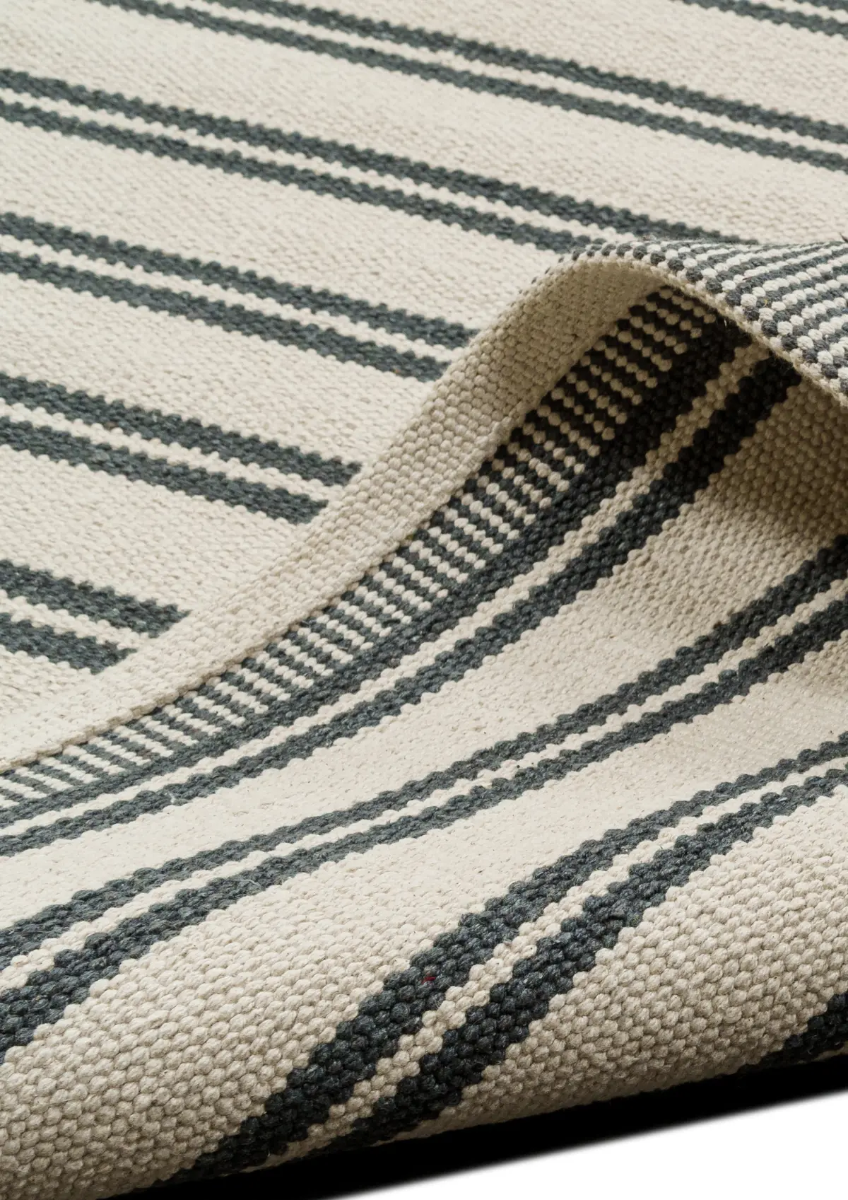 Cotton Hand-woven Rug : Nando Stripe - Cotton - Hand Woven - Ajaypee Carpets (Thumbnail 3)