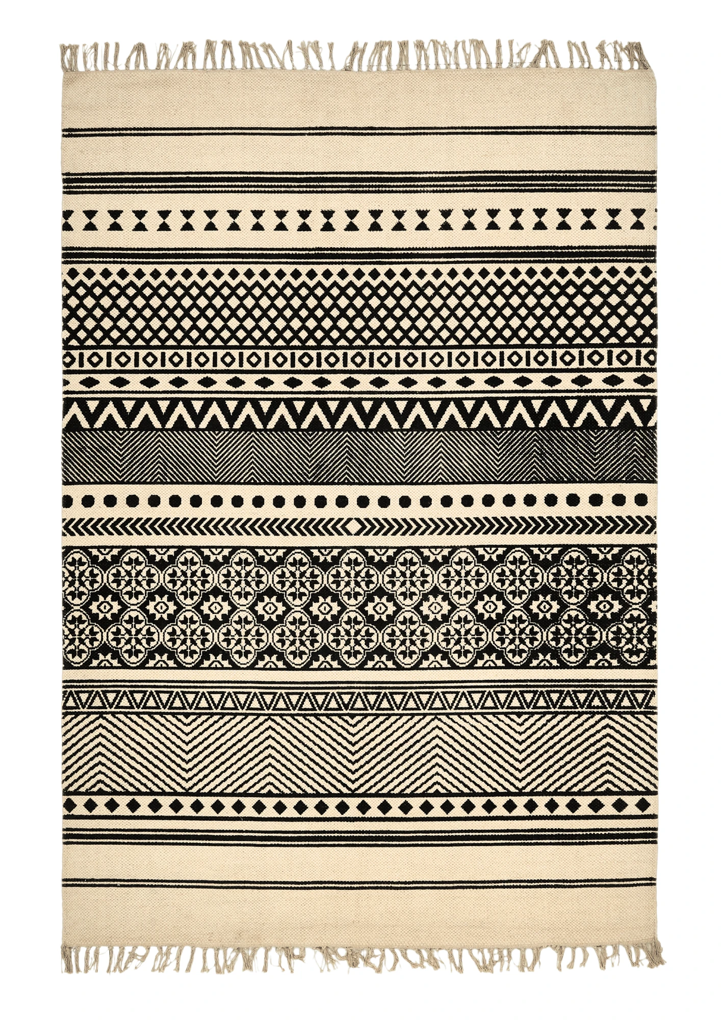 Cotton HandWoven Print Dhurrie - Saanjh – Cotton Dhurrie handmade carpet by Ajaypee Carpets