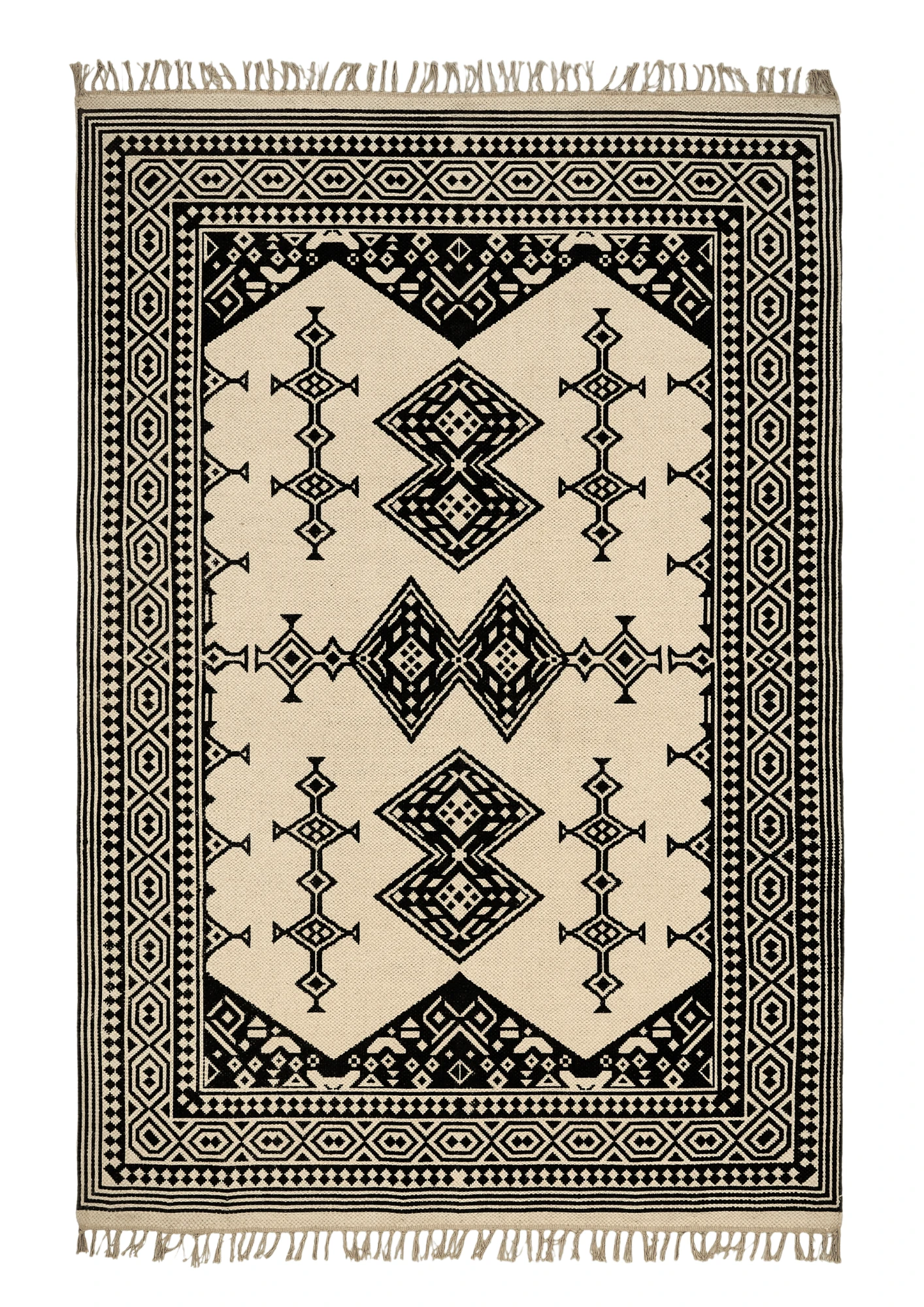 Cotton HandWoven Print Dhurrie - Sthira – Cotton Dhurrie handmade carpet by Ajaypee Carpets