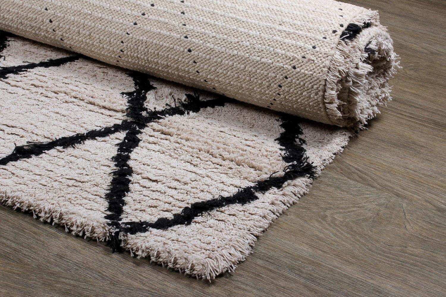 Cotton Handwoven Rug Moroccon - Cotton - Flatweave - Ajaypee Carpets (Thumbnail 3)
