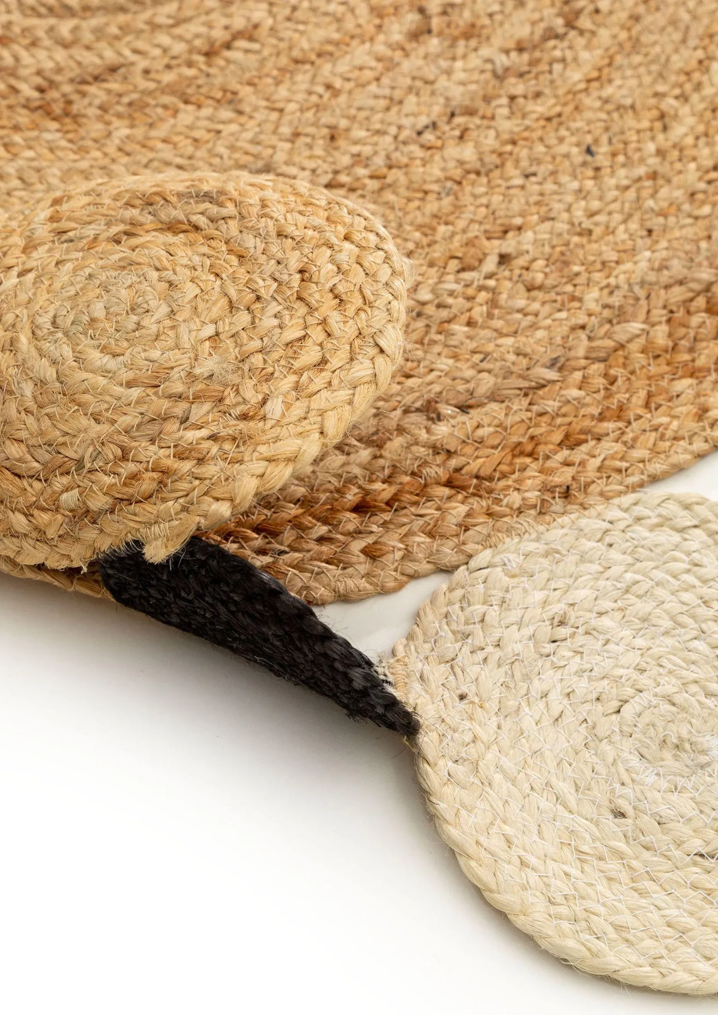 Dalhousie Hemp Handwoven  Natural & Black - Hemp - Hand Woven - Ajaypee Carpets (Thumbnail 2)