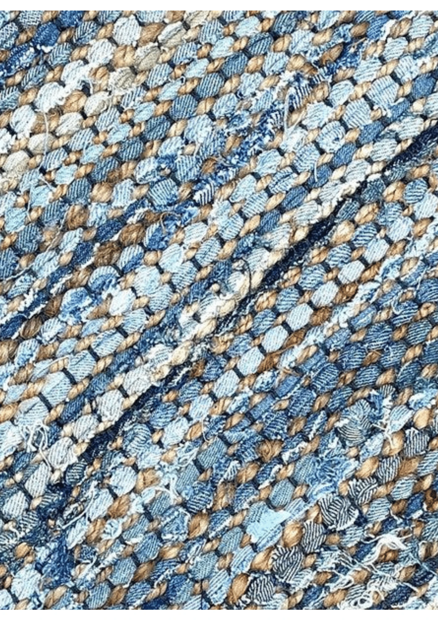 Denim & Hemp Handwoven Rug   Mezclilla - Jute - Flatweave - Ajaypee Carpets (Thumbnail 3)