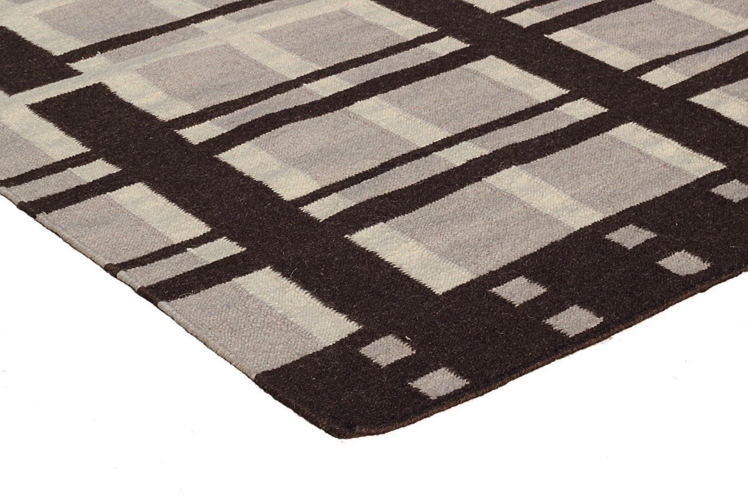 Wool HandWoven Rug Gawe - Cotton - Flatweave - Ajaypee Carpets (Thumbnail 3)
