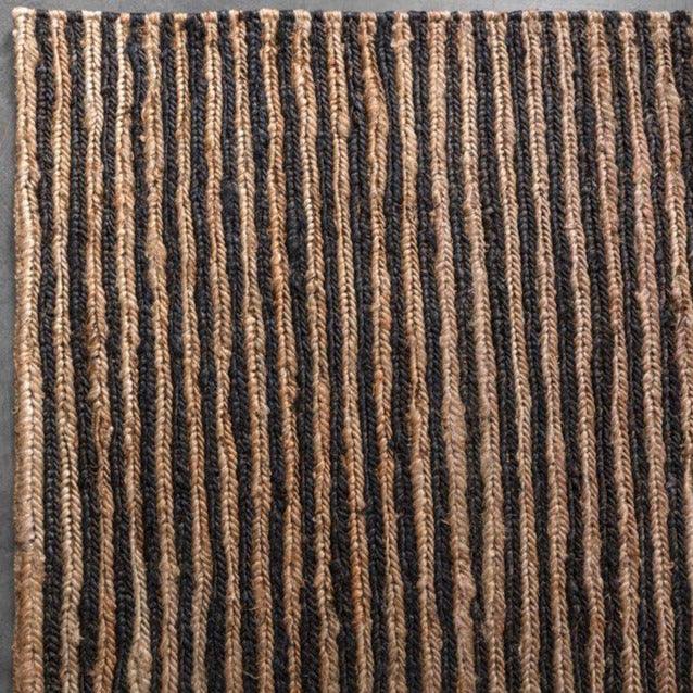Hemp Hand Woven Rug   Dual Stripes - Jute - Flatweave - Ajaypee Carpets (Thumbnail 3)