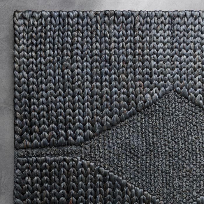 Hemp Hand Woven Rug   Knot & Loop Diamond Grey - Jute - Hand Woven - Ajaypee Carpets (Thumbnail 2)