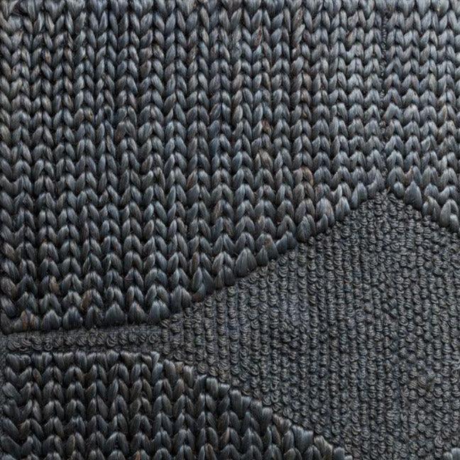 Hemp Hand Woven Rug   Knot & Loop Diamond Grey - Jute - Hand Woven - Ajaypee Carpets (Thumbnail 3)