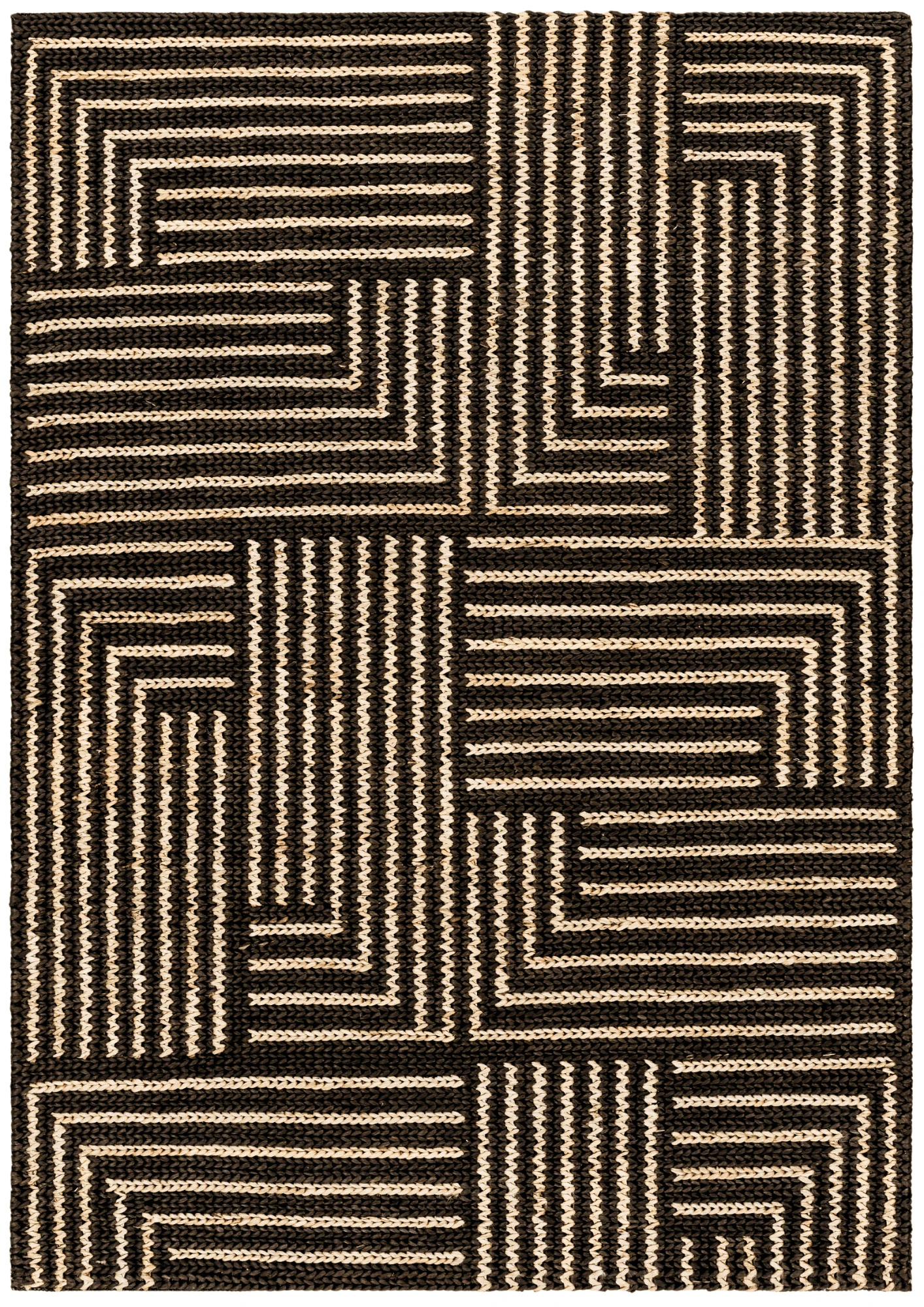 Hemp Hand Woven Rug   Sparta Stripes - Jute - Flatweave - Ajaypee Carpets (View 1)