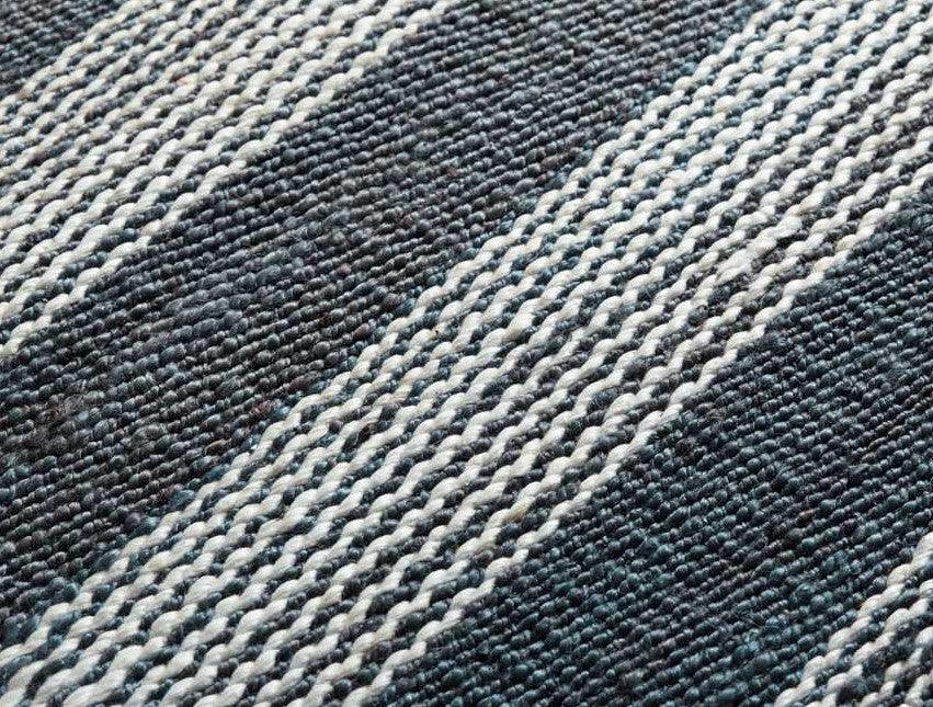 Hemp Hand Woven Rug   Stripe Navy Egma - Jute - Flatweave - Ajaypee Carpets (Thumbnail 2)