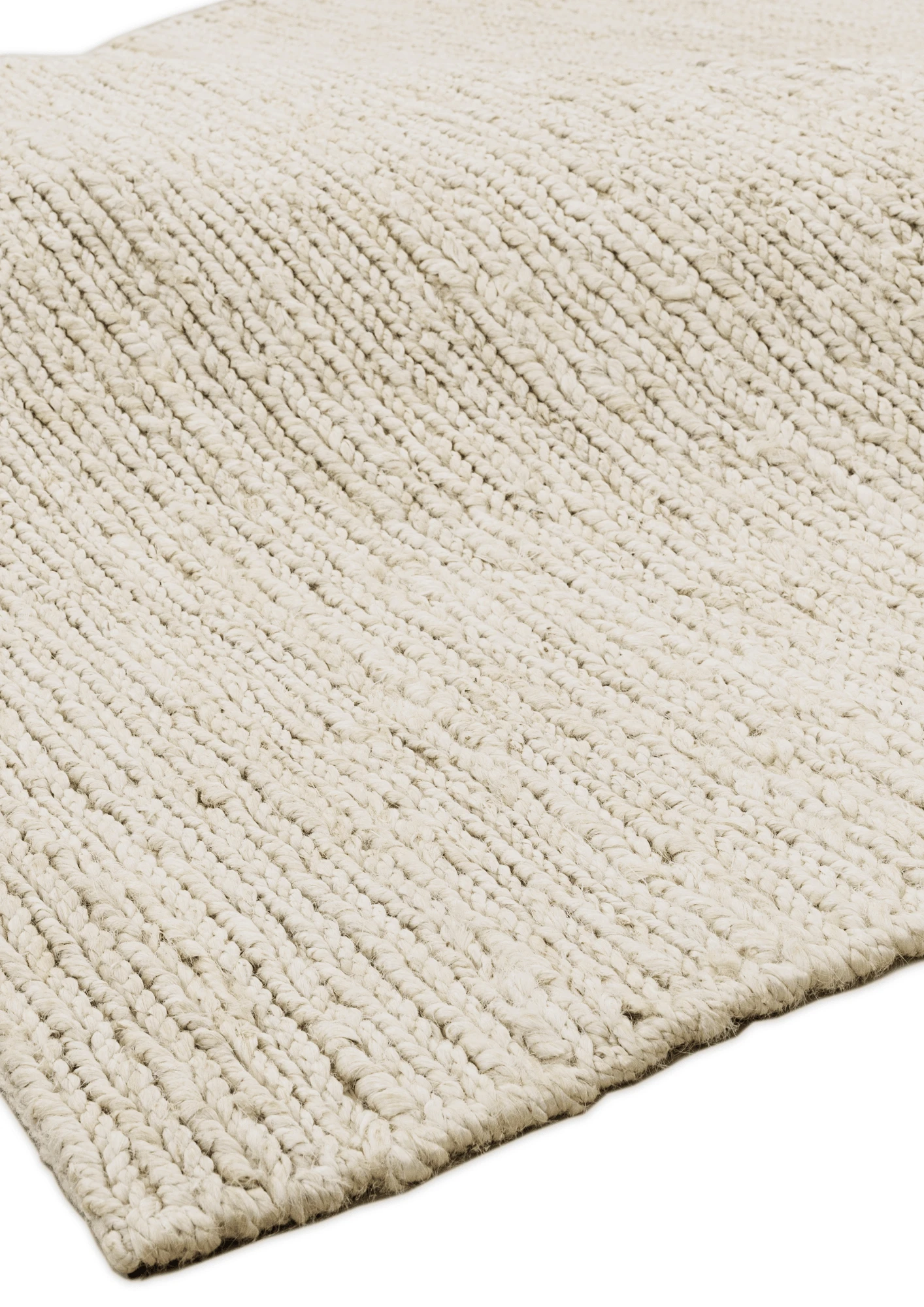 Hemp Hand Woven Rug   White Lines - Jute - Flatweave - Ajaypee Carpets (Thumbnail 2)