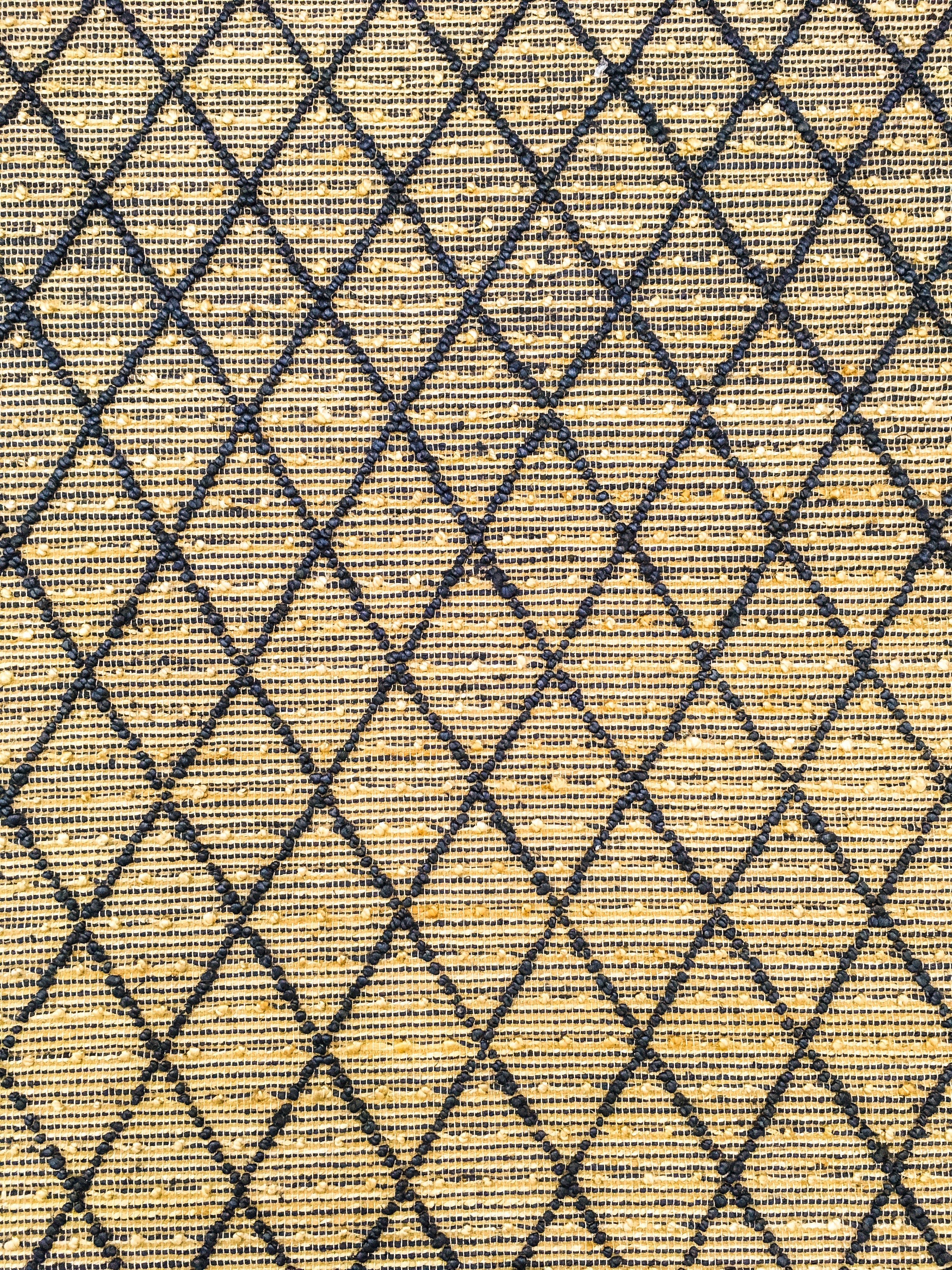 Hemp Hand Woven Rug: Blue Diamond Loop - Jute - Flatweave - Ajaypee Carpets (Thumbnail 3)