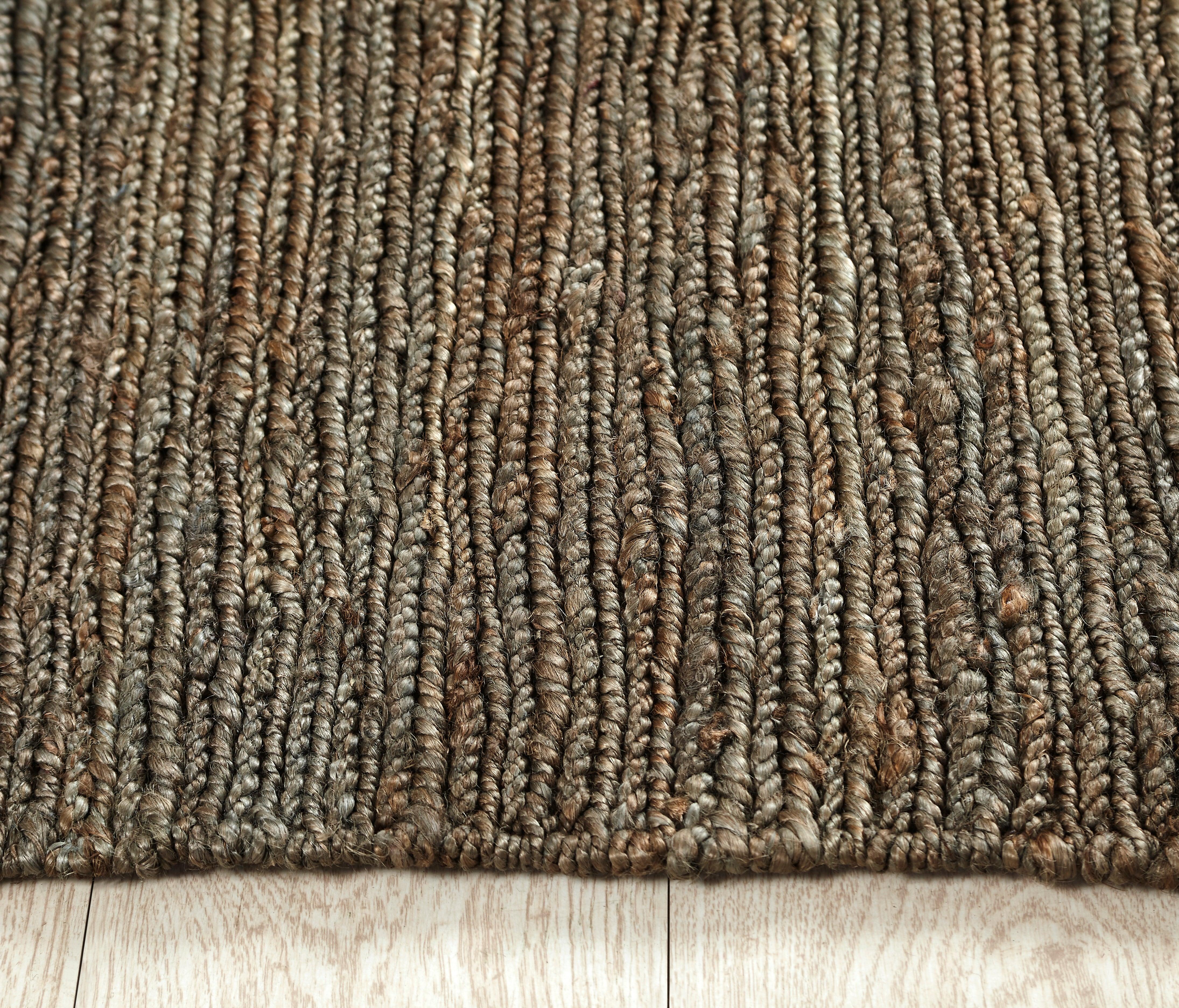 Hemp Hand Woven Rug : Grey Lines - Hemp - Hand Woven - Ajaypee Carpets (Thumbnail 3)