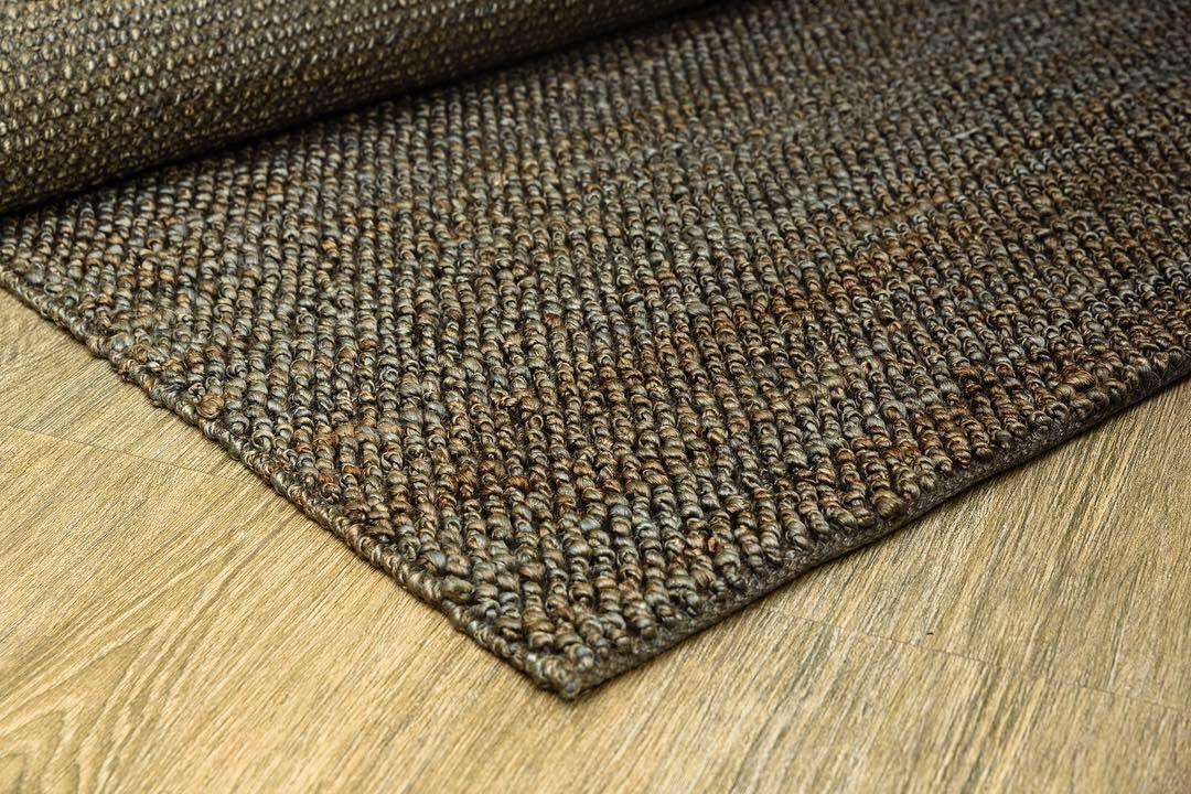Hemp Hand Woven Rug: Grey Loop - Jute - Flatweave - Ajaypee Carpets (Thumbnail 2)