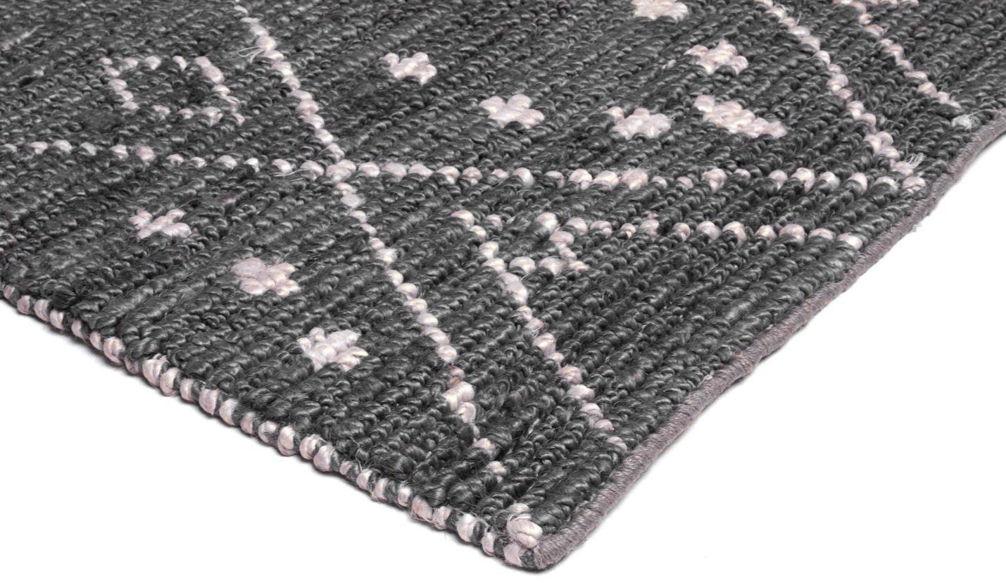 Hemp Hand Woven Rug Loop: Oxford Charcoal - Jute - Hand Woven - Ajaypee Carpets (Thumbnail 2)