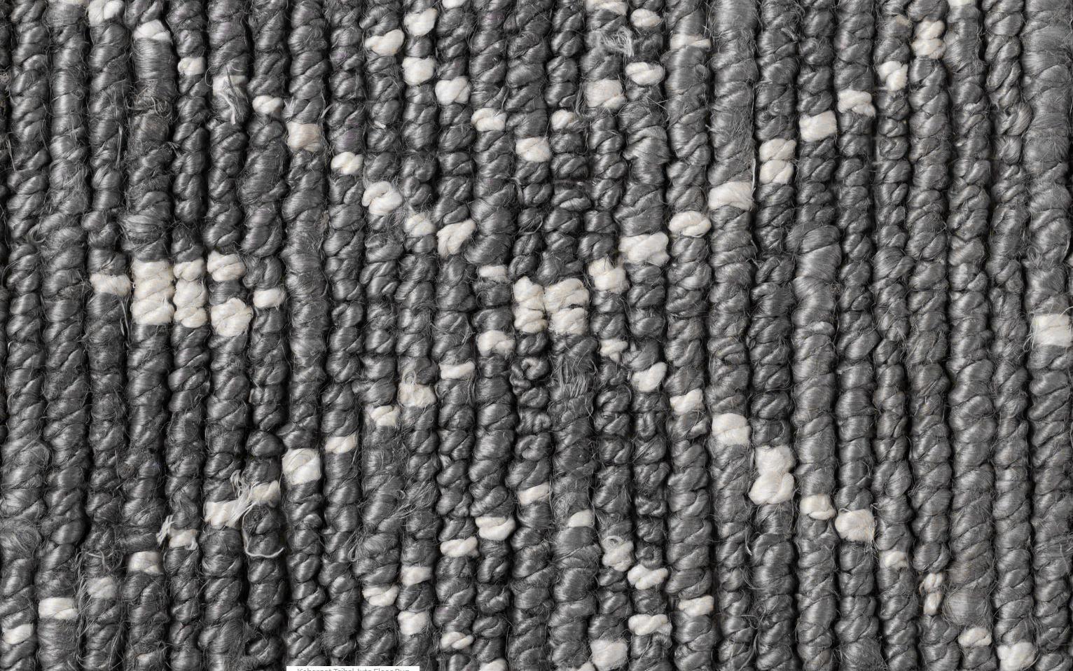 Hemp Hand Woven Rug Loop: Oxford Charcoal - Jute - Hand Woven - Ajaypee Carpets (Thumbnail 3)
