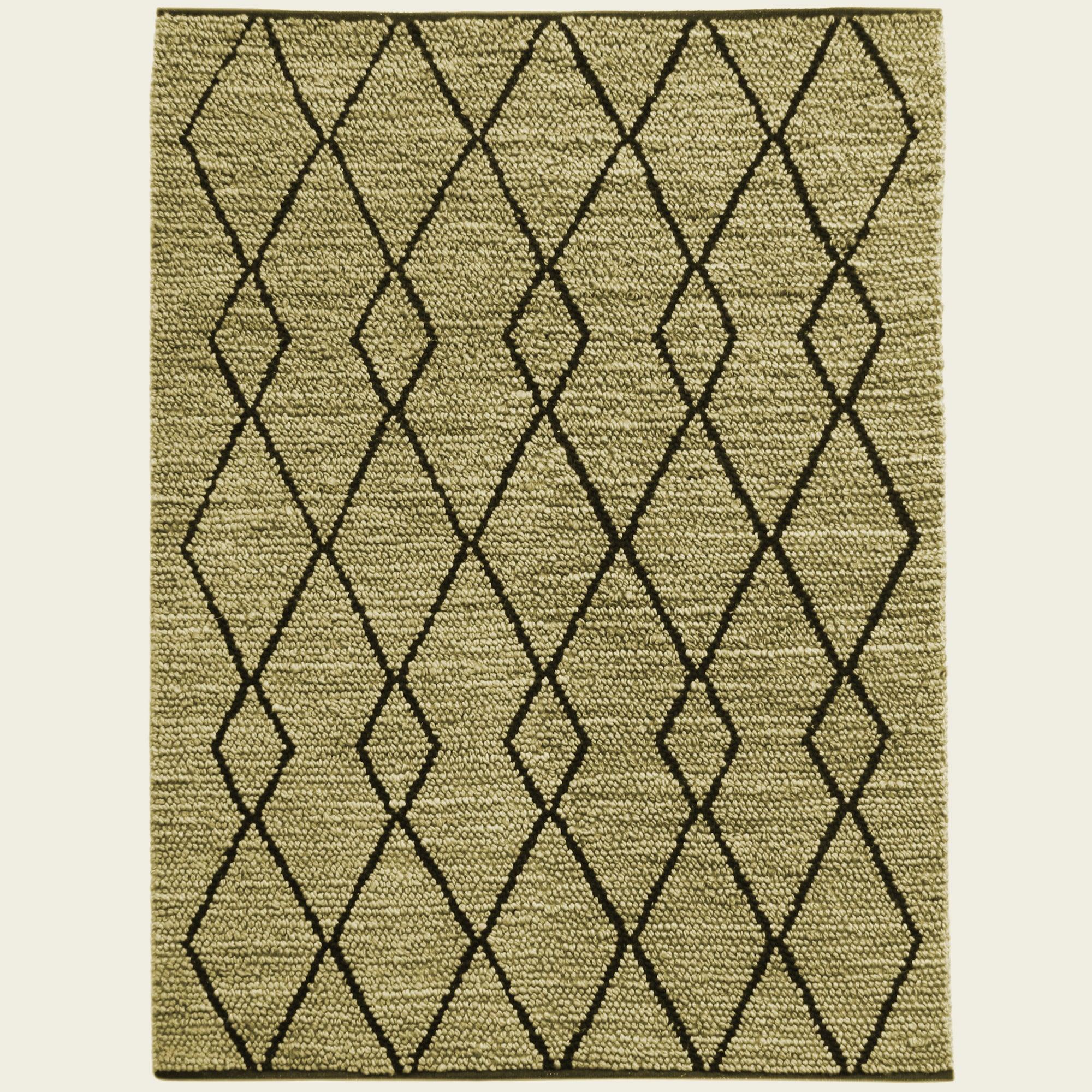 Hemp Hand Woven Rug Loop  Olive - Jute - Flatweave - Ajaypee Carpets (Thumbnail 3)