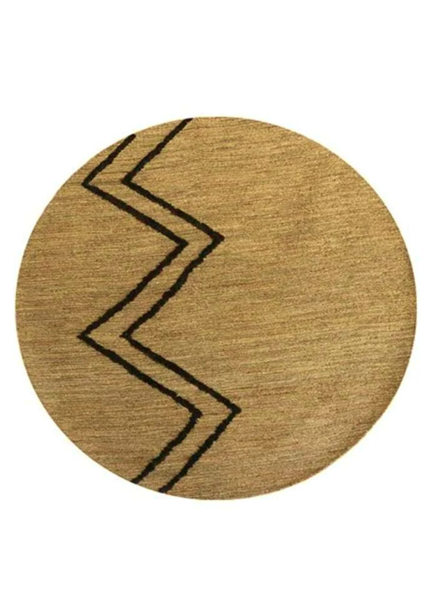 Hemp Handmade Round : Zig Zag – Jute Hand Woven handmade carpet by Ajaypee Carpets