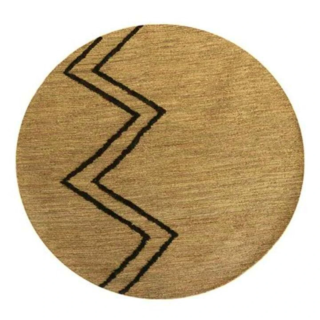 Hemp Handmade Round : Zig Zag - Jute - Hand Woven - Ajaypee Carpets (Thumbnail 3)