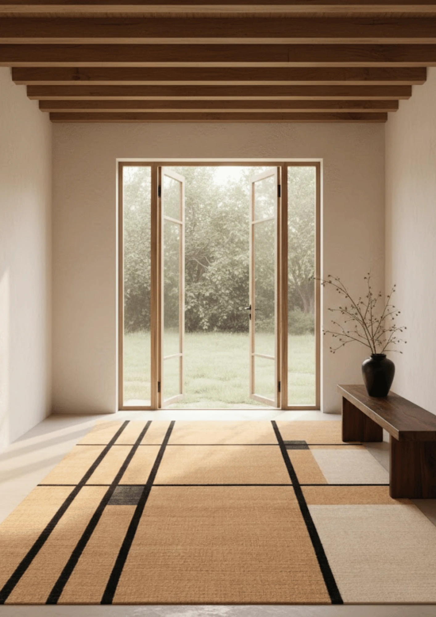 Hemp Handwoven Panja Rug  Ruteline - Jute - Hand Woven - Ajaypee Carpets (Thumbnail 4)