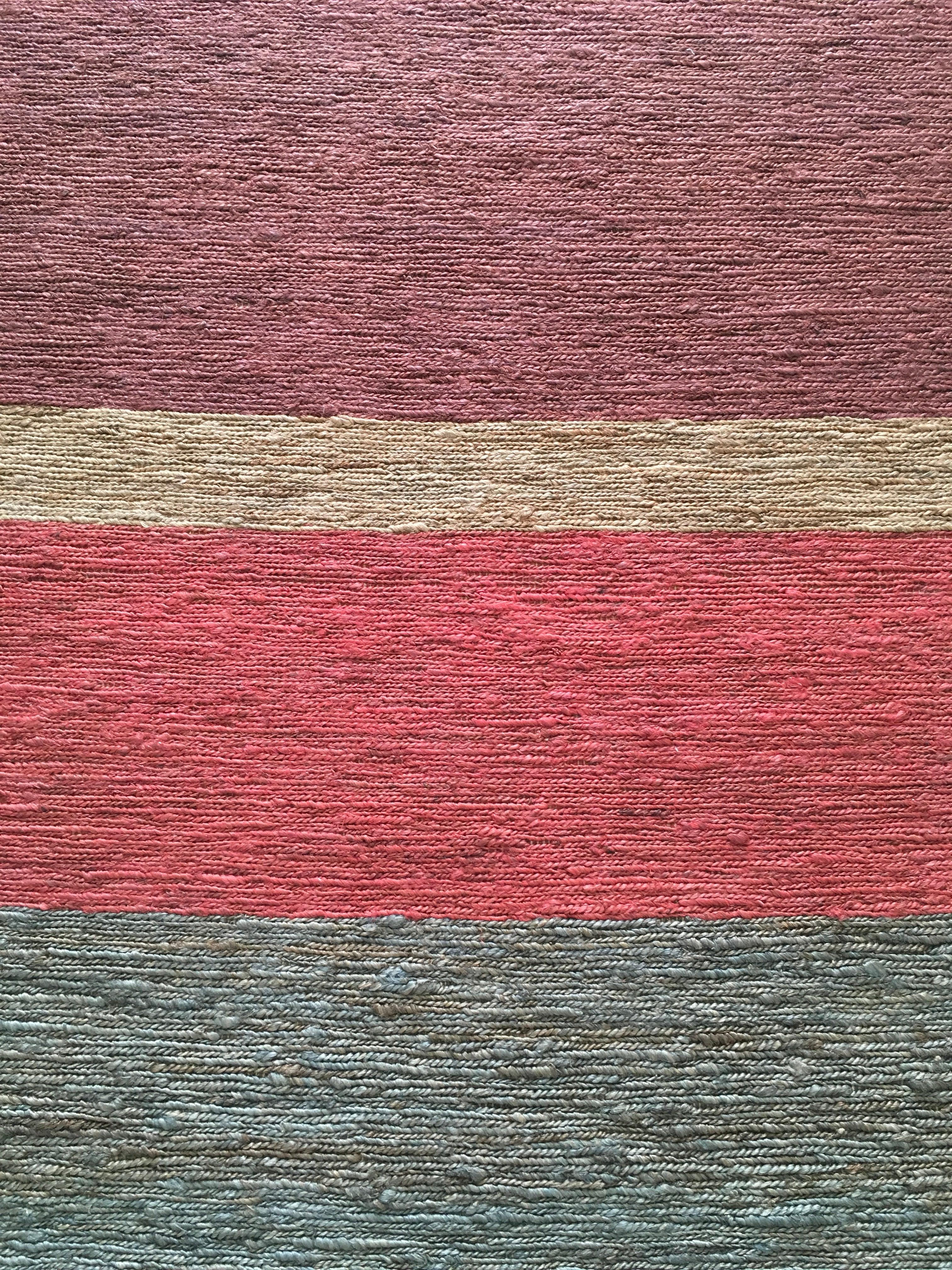 Hemp HandWoven Rug    Multi Braided Stripe - Jute - Flatweave - Ajaypee Carpets (Thumbnail 4)