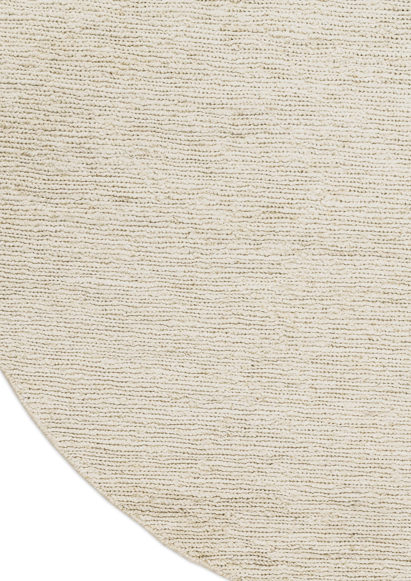 Hemp Handwoven Rug   Round Lines White - Jute - Hand Woven - Ajaypee Carpets (Thumbnail 3)