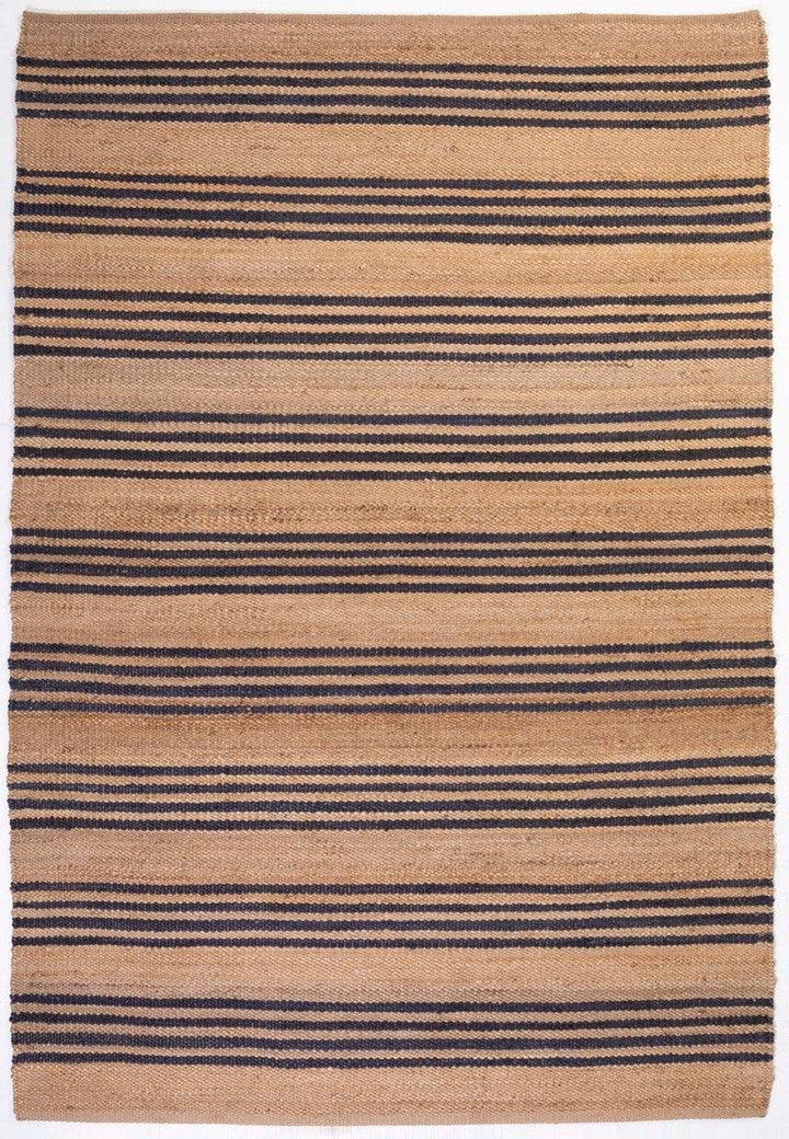 Hemp HandWoven Rug   Stripe: Denim – Jute Hand Woven handmade carpet by Ajaypee Carpets