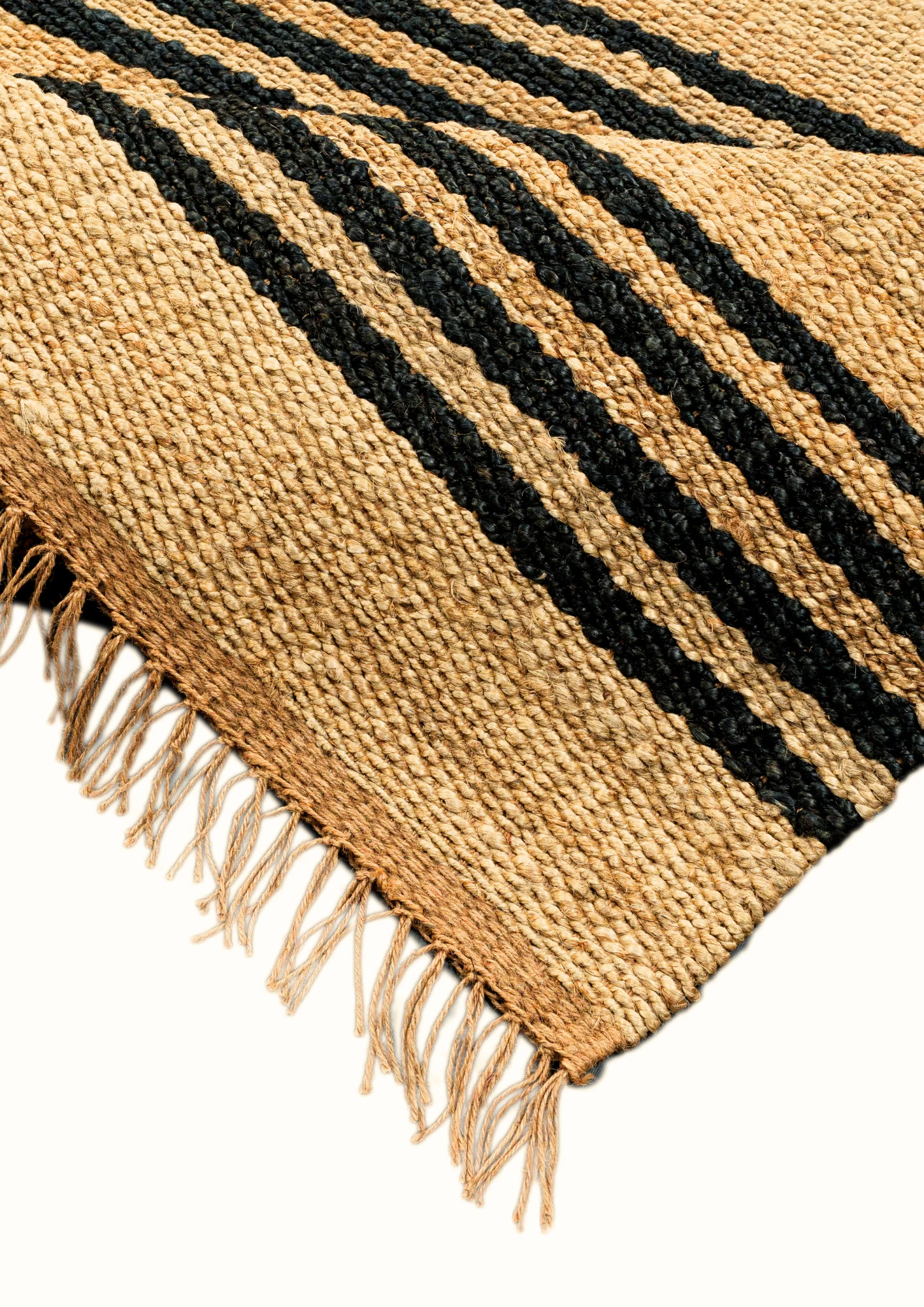 Hemp HandWoven Rug   Stripe: Finn - Jute - Flatweave - Ajaypee Carpets (Thumbnail 2)