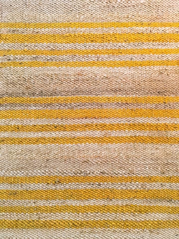 Hemp HandWoven Rug   Stripe: SunFlower - Jute - Flatweave - Ajaypee Carpets (Thumbnail 2)