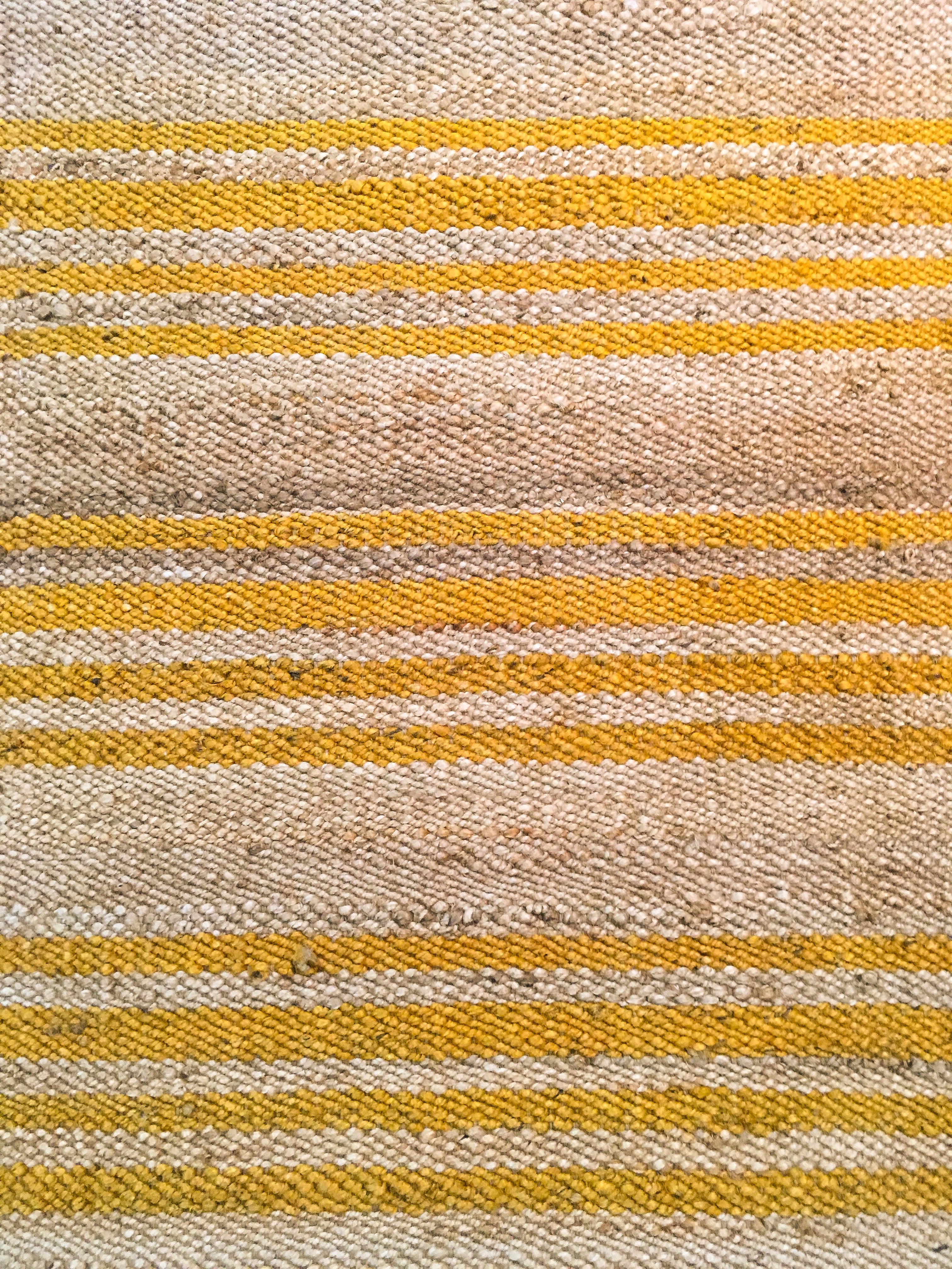 Hemp HandWoven Rug   Stripe: SunFlower - Jute - Flatweave - Ajaypee Carpets (Thumbnail 3)