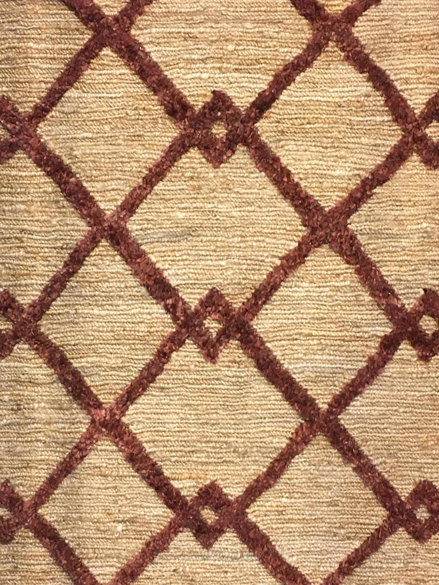 Hemp Handwoven Rug    Wales Maroon - Jute - Flatweave - Ajaypee Carpets (Thumbnail 6)