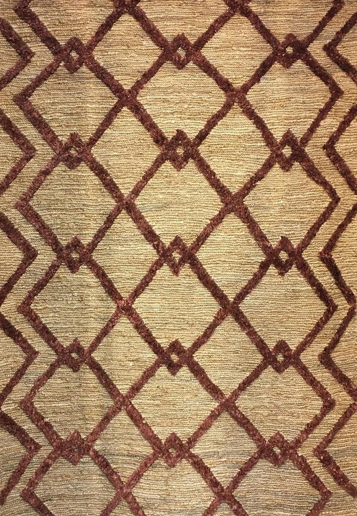 Hemp Handwoven Rug    Wales Maroon - Jute - Flatweave - Ajaypee Carpets (Thumbnail 7)