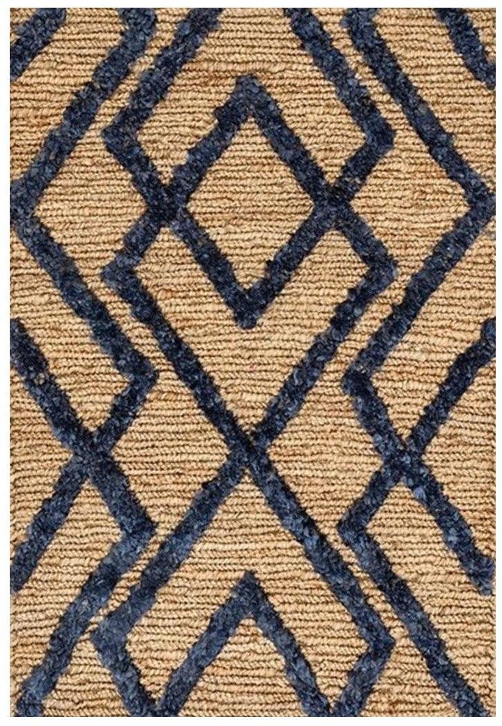 Hemp Handwoven Rug    Wales Navy Blue – Jute Flatweave handmade carpet by Ajaypee Carpets