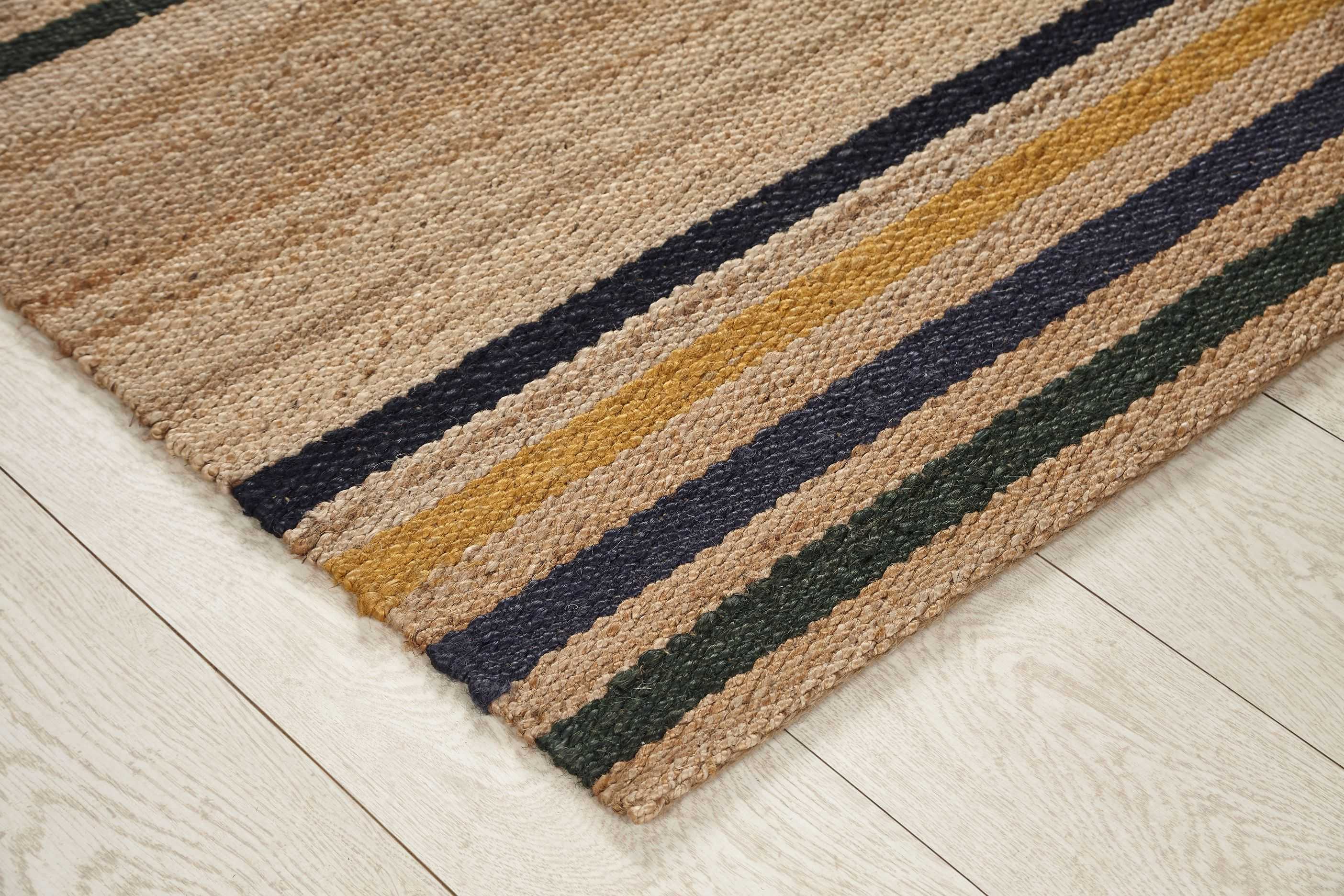 Hemp HandWoven Rug  Multi Stripe - Jute - Flatweave - Ajaypee Carpets (Thumbnail 2)