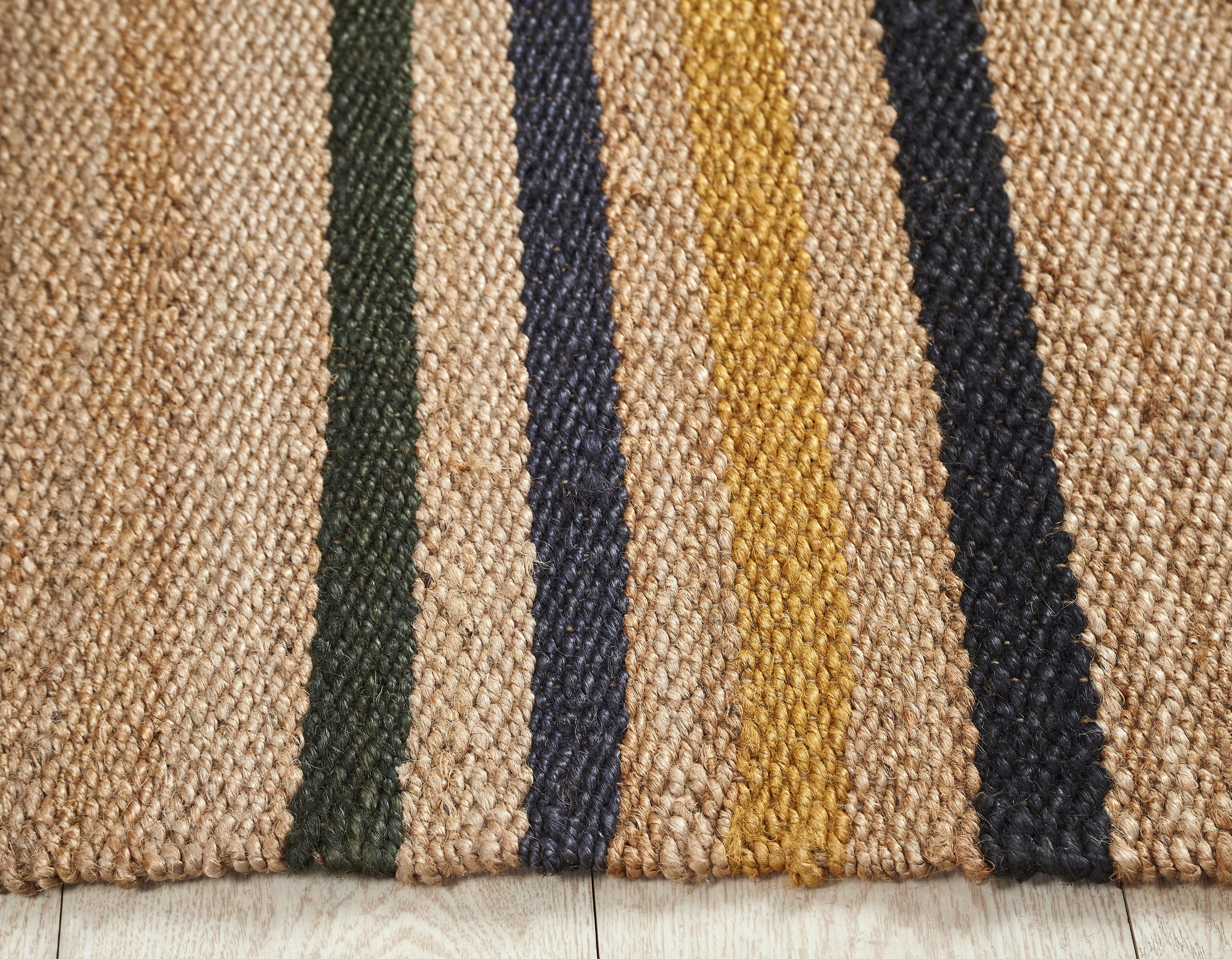 Hemp HandWoven Rug  Multi Stripe - Jute - Flatweave - Ajaypee Carpets (Thumbnail 3)