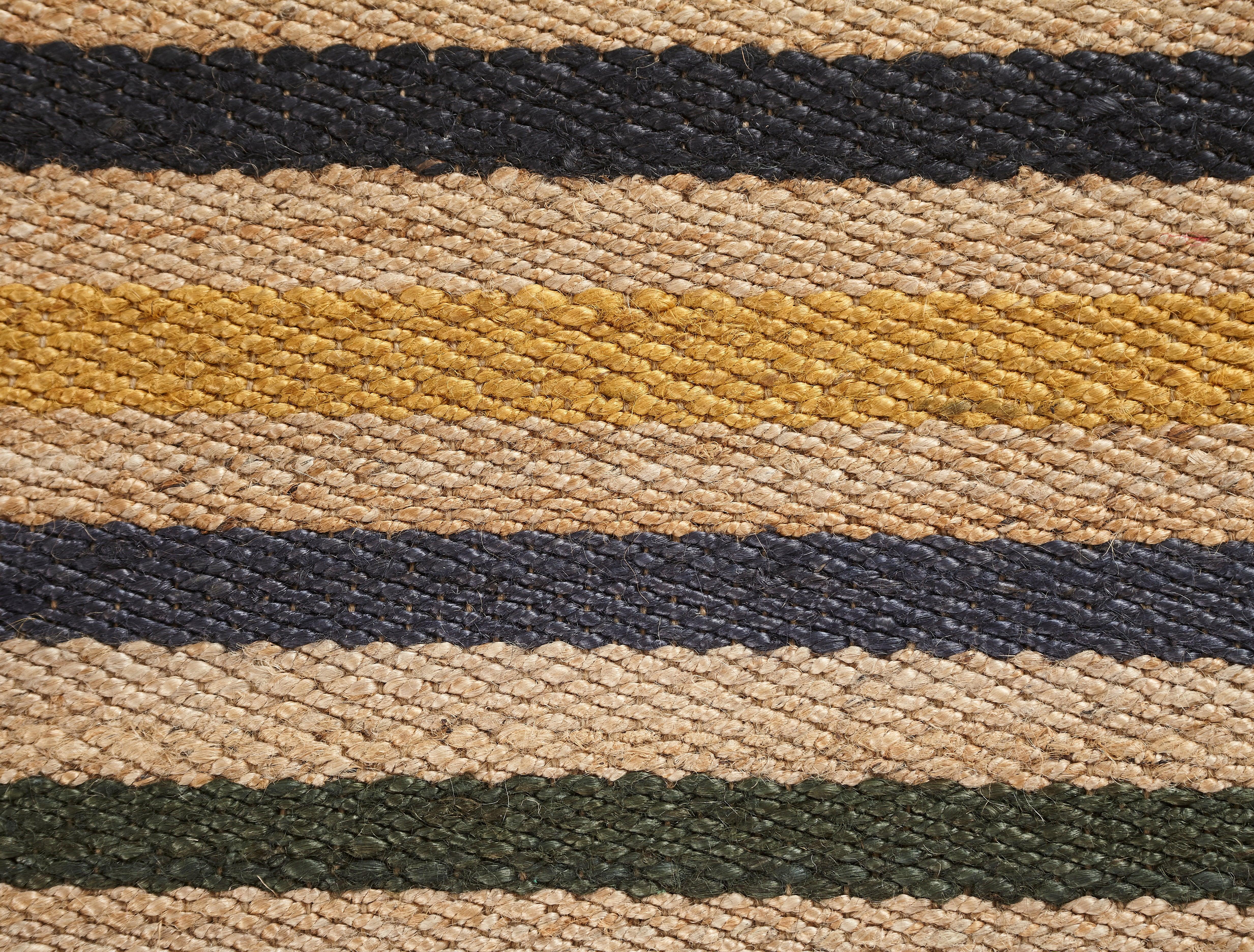 Hemp HandWoven Rug  Multi Stripe - Jute - Flatweave - Ajaypee Carpets (Thumbnail 5)