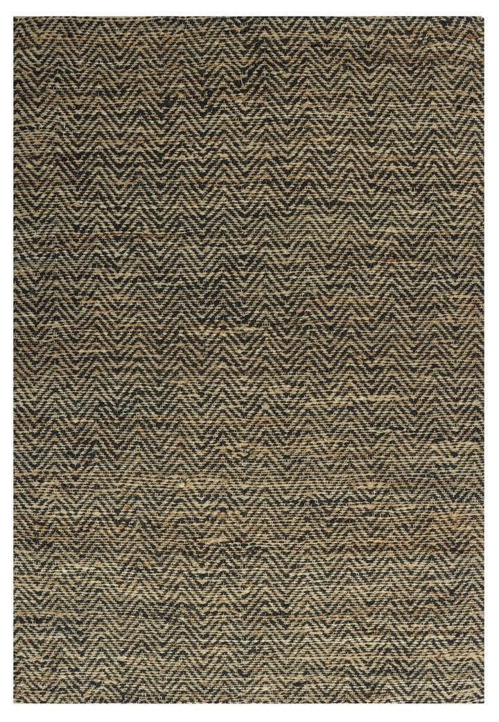 Hemp Handwoven Rug: Tide Natural & Black – Jute Hand Woven handmade carpet by Ajaypee Carpets