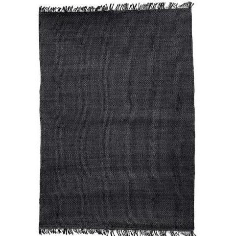 Hemp Handwoven Rug  Black Ink - Jute - Hand Woven - Ajaypee Carpets (Thumbnail 3)