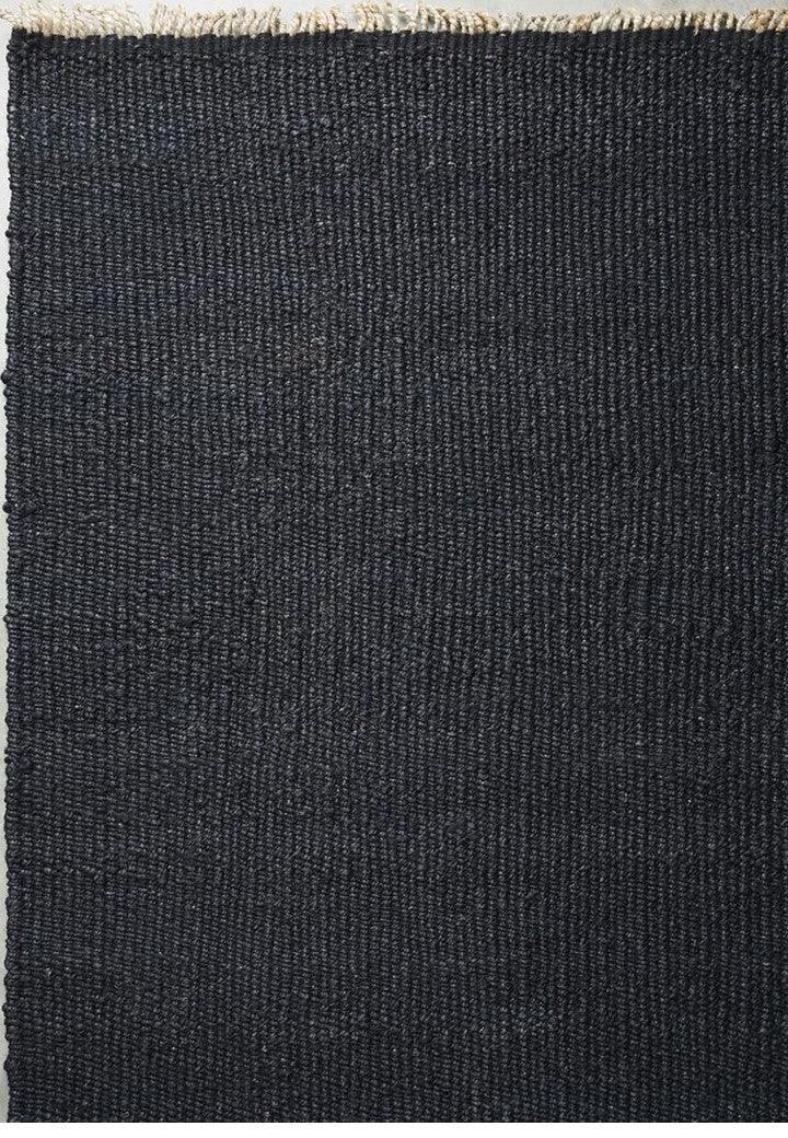 Hemp Handwoven Rug  Panja Black – Jute Hand Woven handmade carpet by Ajaypee Carpets