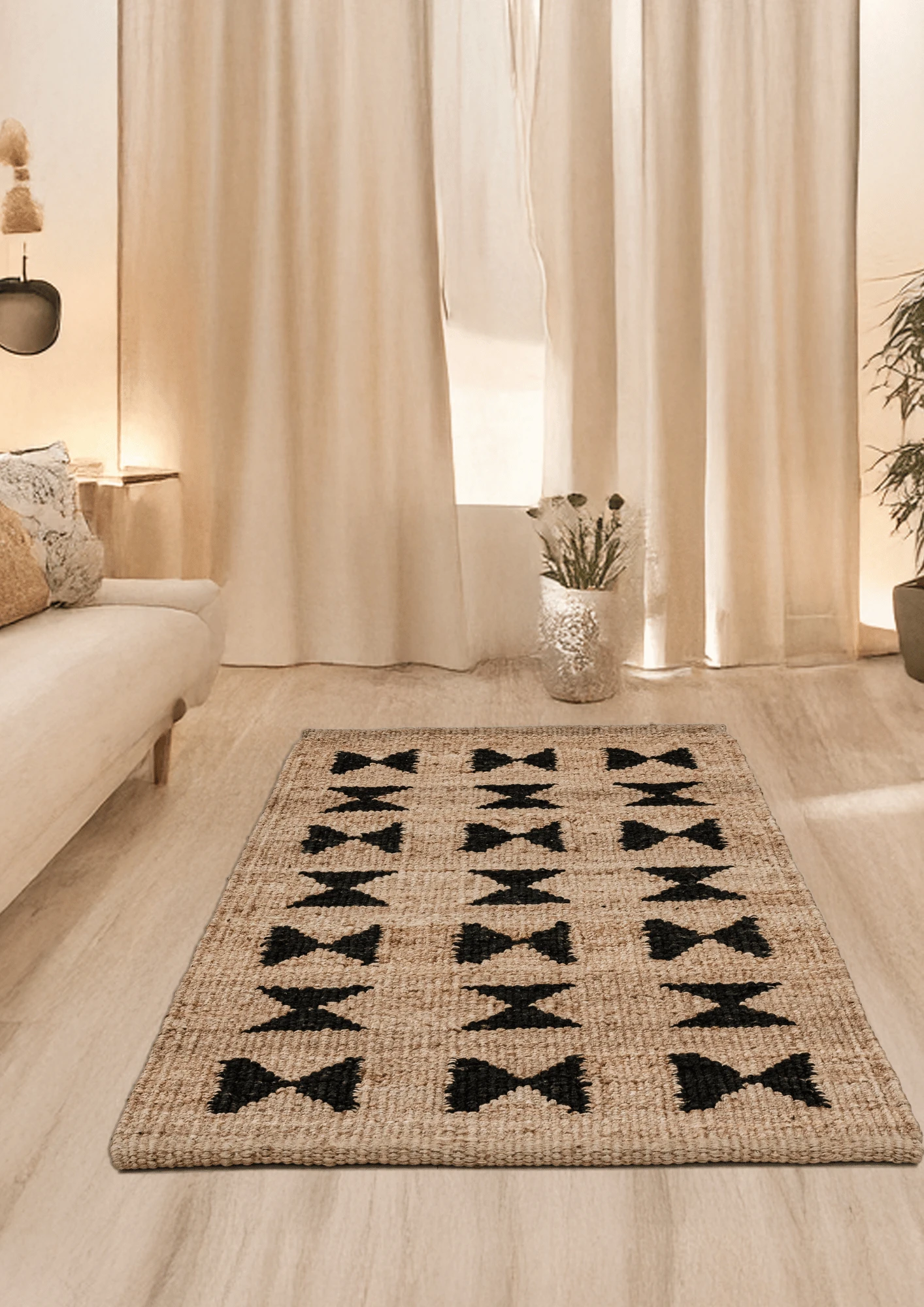Hemp Handwoven Rug Aakar - Jute - Flatweave - Ajaypee Carpets (Thumbnail 3)