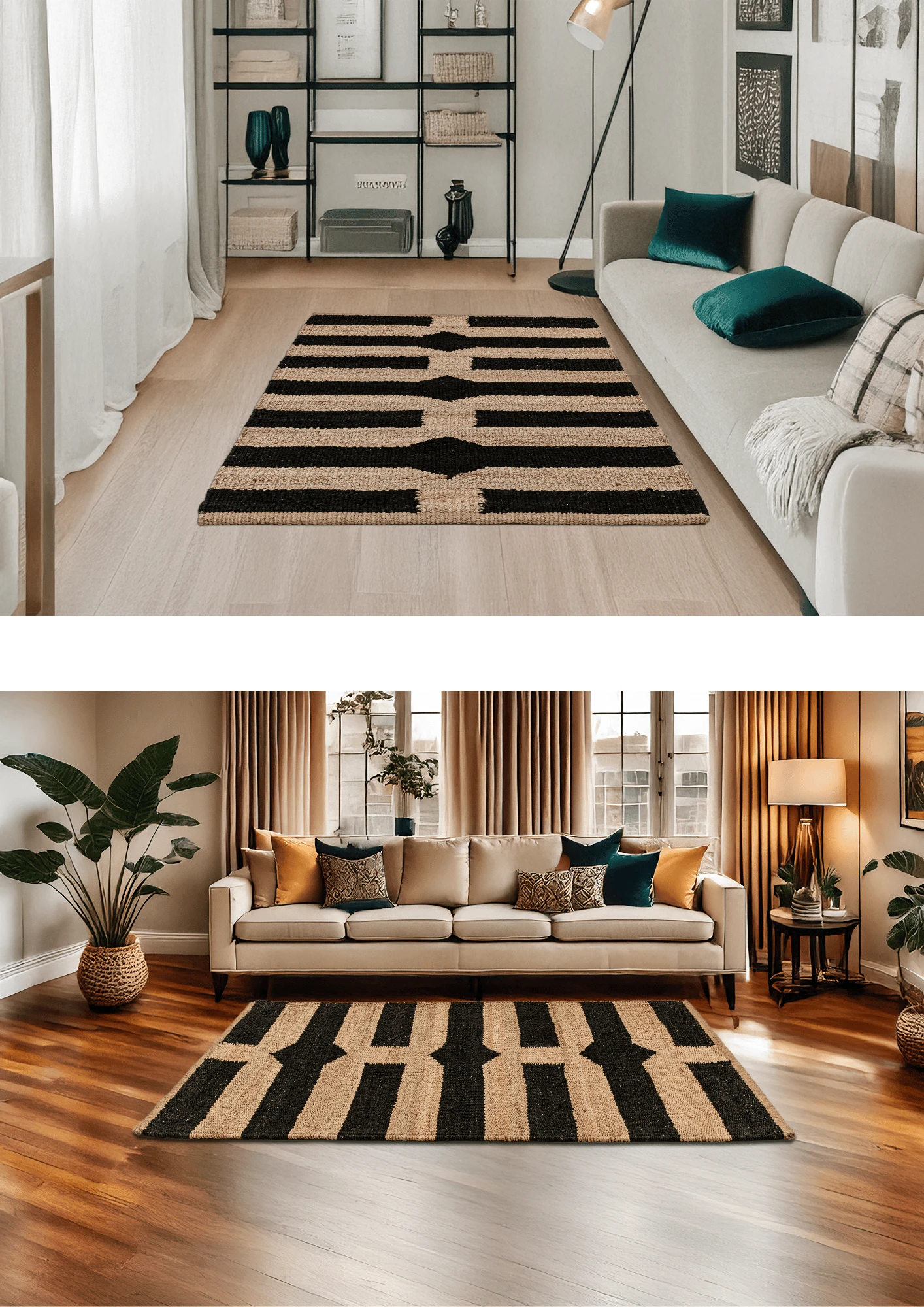 Hemp Handwoven Rug Dhwani - Jute - Flatweave - Ajaypee Carpets (Thumbnail 6)