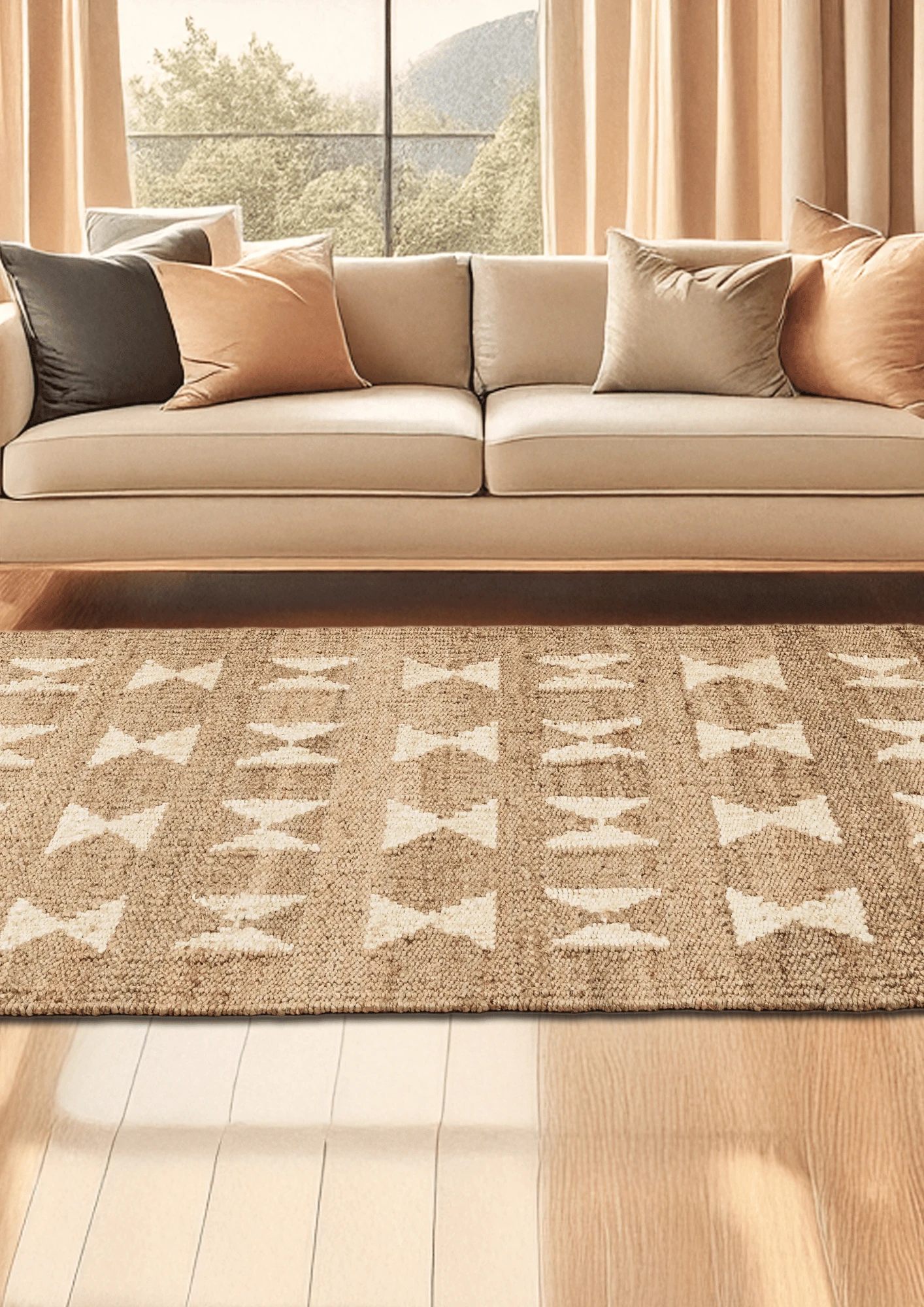 Hemp Handwoven Rug Shveta Aakar - Jute - Flatweave - Ajaypee Carpets (Thumbnail 5)